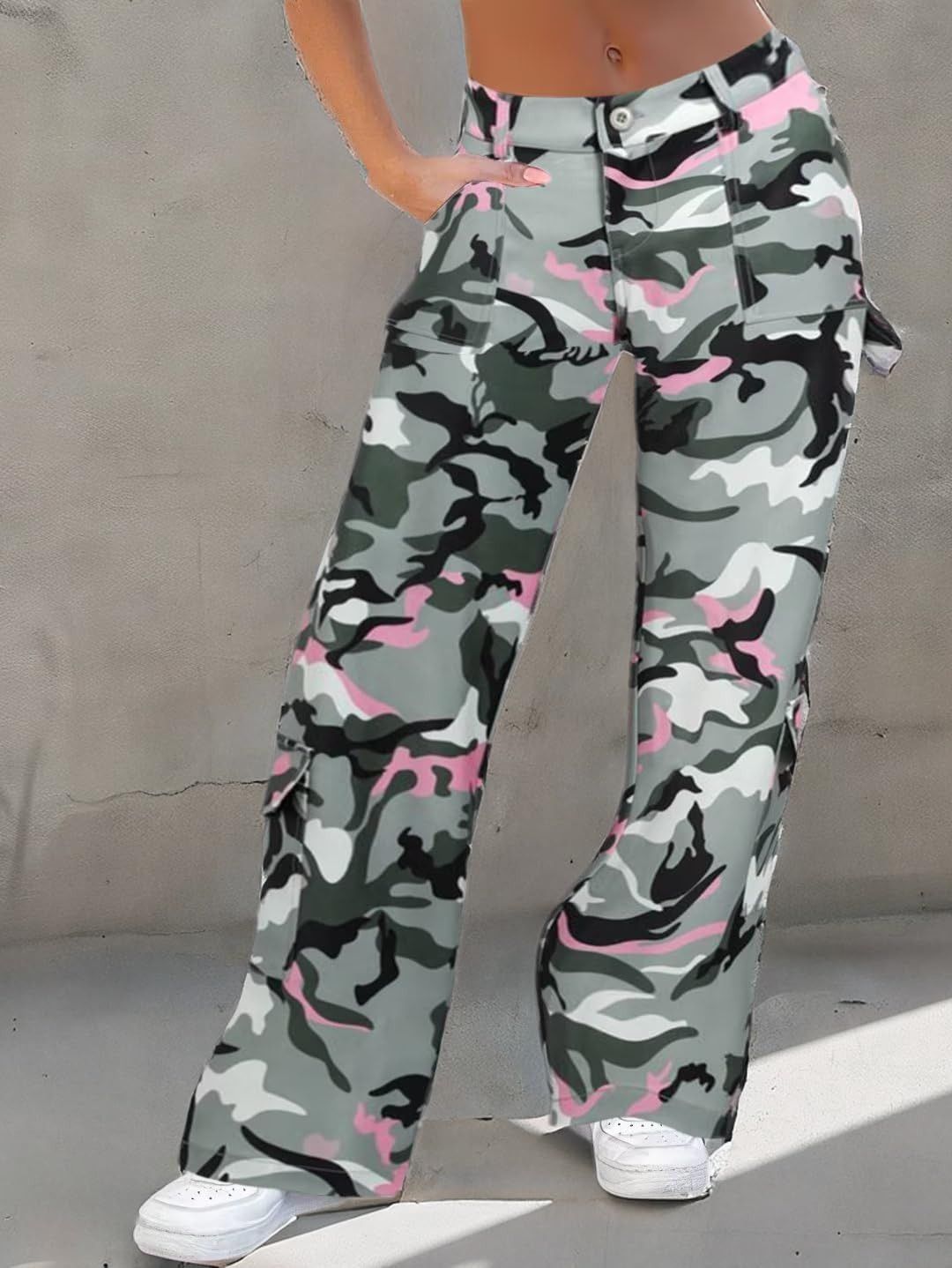 Other Women Baggy Wide Leg Mid Waist Causal Y2K Pants with Pockets Size US 34 / EU 50 - 4 Thumbnail