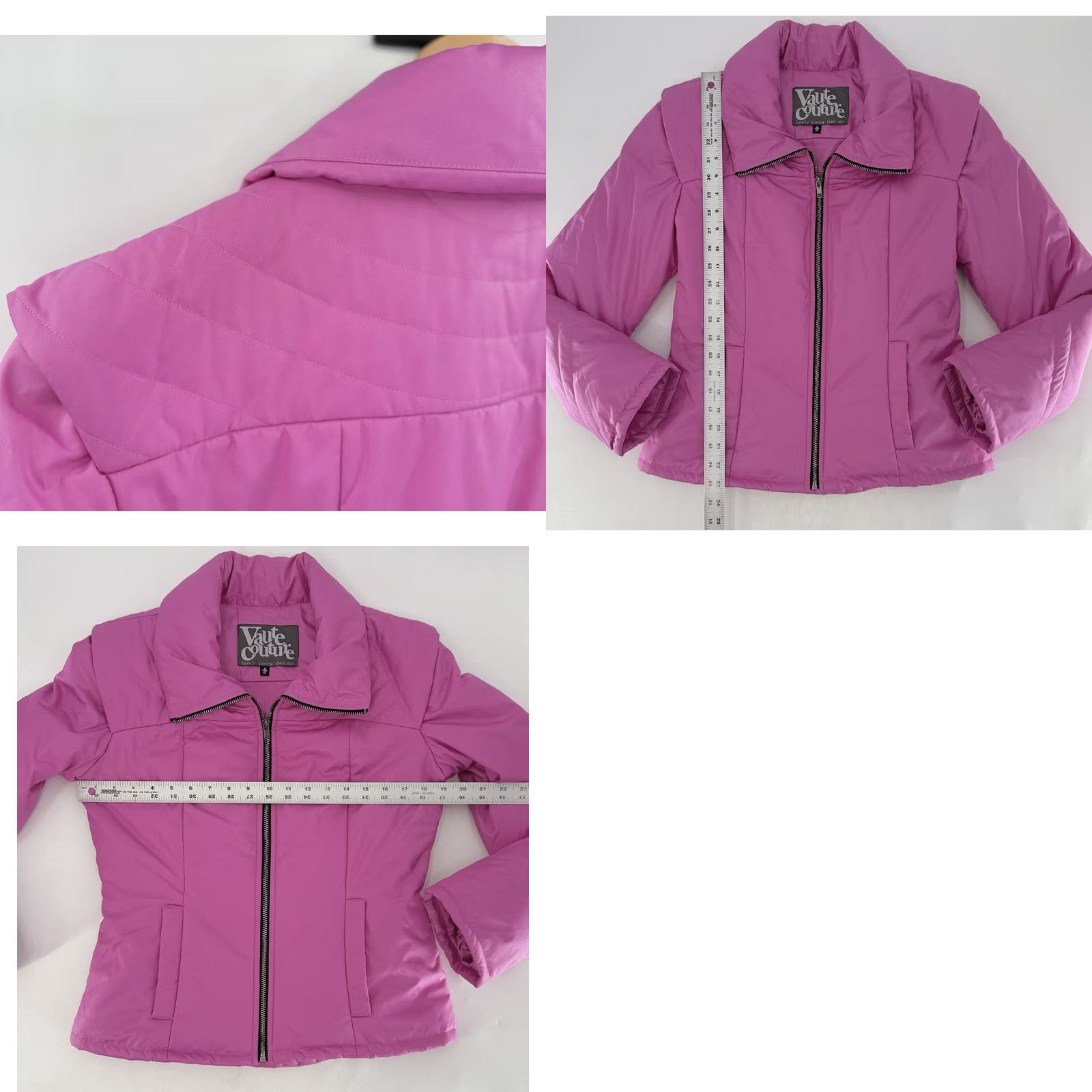 Vintage Vaute Couture The Urban Snow Coat Coat Pink M Women's Winter Casual Zip Vegan USA Size M Regular Long Sleeve Size M / US 6-8 / IT 42-44 - 10 Thumbnail