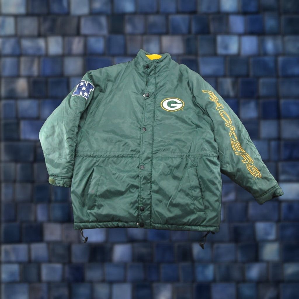 NFL Mirage Green Bay Packers Jacket Puffer NFL Zip Up Long Vintage 90s Mens Size L Green Logo Football NFC Casual Regular Zip Up Jacket Size US L / EU 52-54 / 3 - 1 Thumbnail