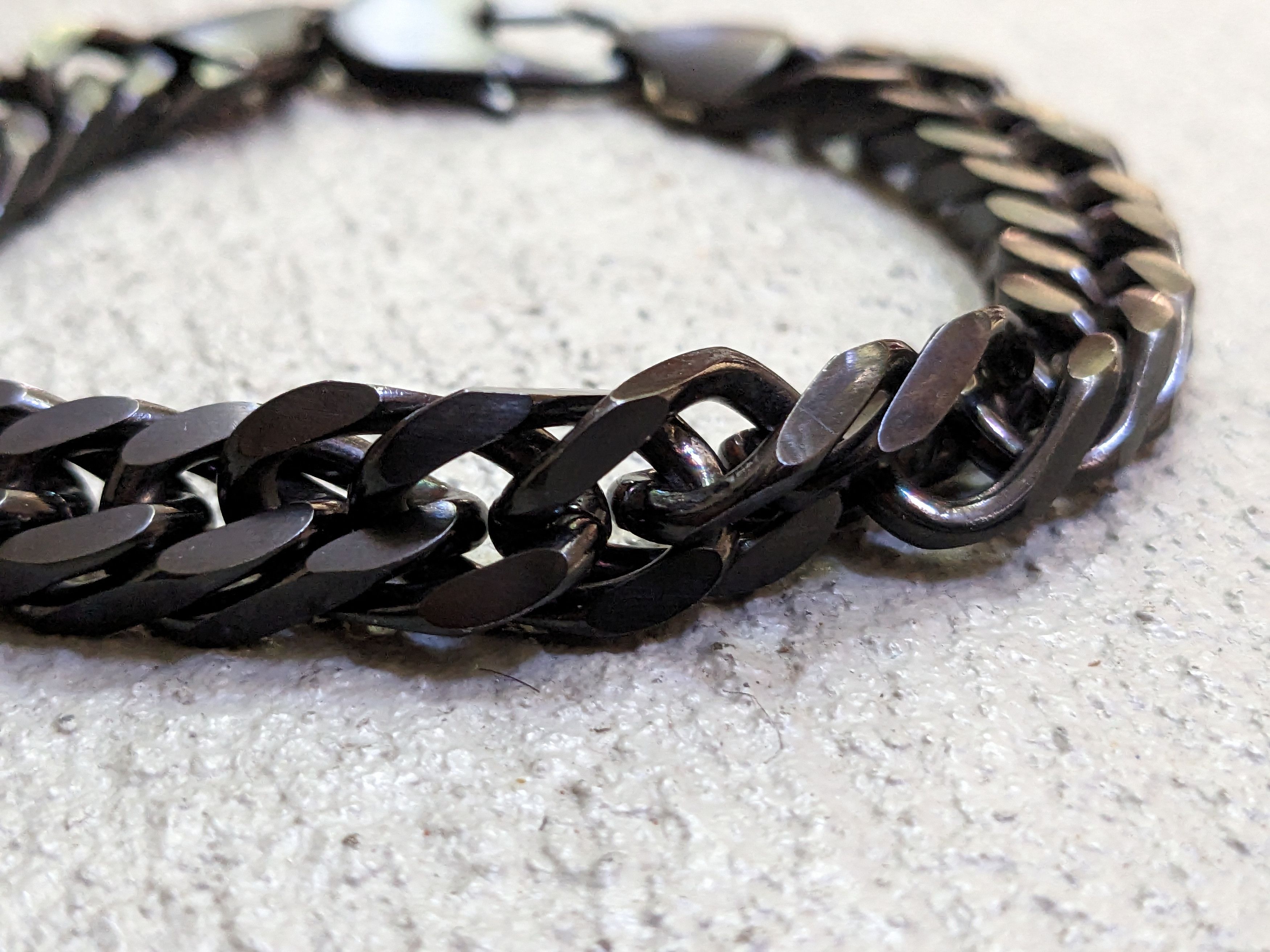 Jewelry Stainless Steel Bracelet Black Cuban Curb 8.75" Biker Punk Size ONE SIZE - 9 Thumbnail