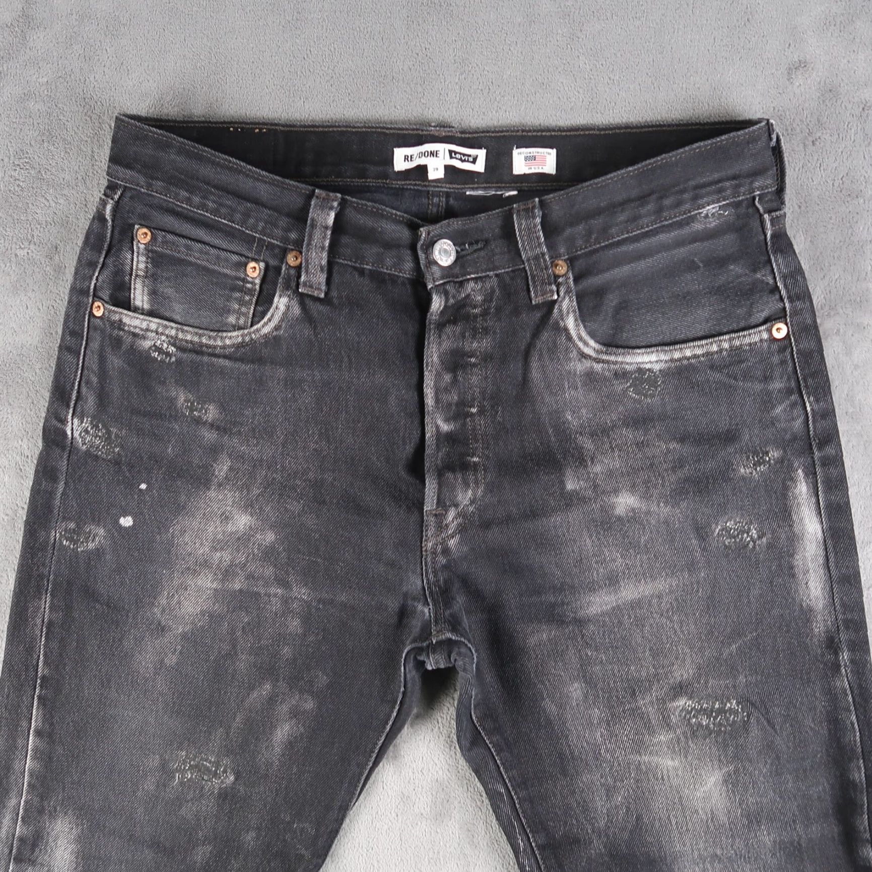Levi's VINTAGE Levi's 501 Jeans Women's 29 Black Distressed Raw Hem High Rise Classic Fit Size 29" - 3 Thumbnail