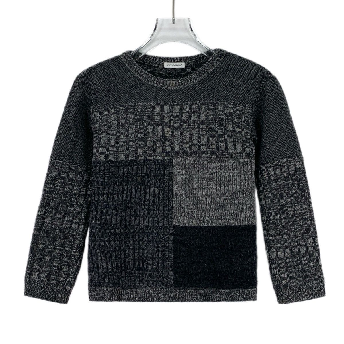 Dolce & Gabbana Dolce & Gabbana Black Grey Long Sleeve Knit Sweater K26WX Size S / US 4 / IT 40 - 1 Thumbnail