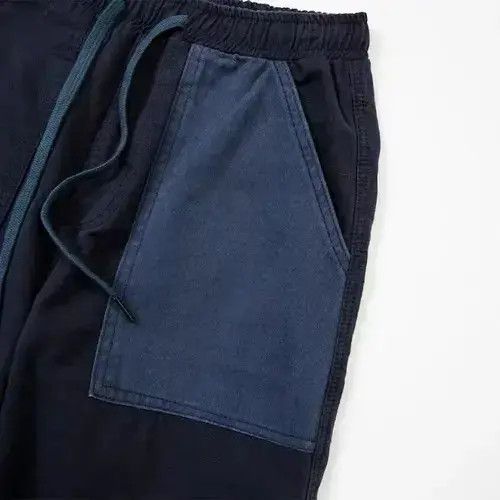 Handmade × Japanese Brand × Jean 21SS Indigo Union Japan Navy Patchwork Casual Jogger Pants Size US 32 / EU 48 - 4 Thumbnail