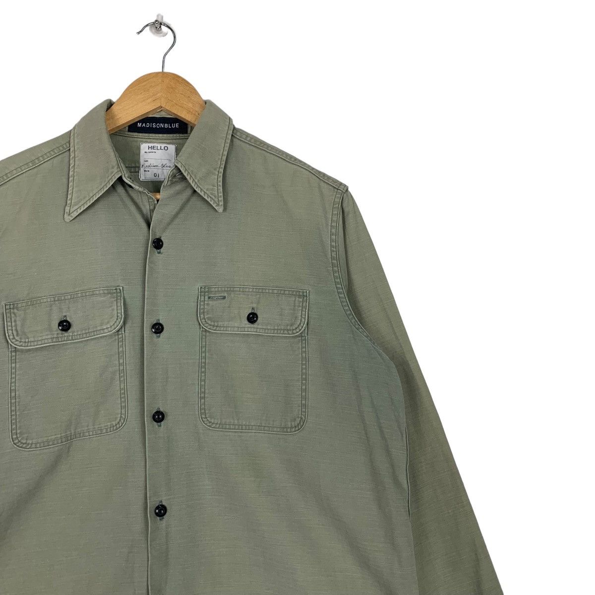Madison MADISONBLUE Green Button Up Shirt #0950-C42 Size US S / EU 44-46 / 1 - 5 Thumbnail