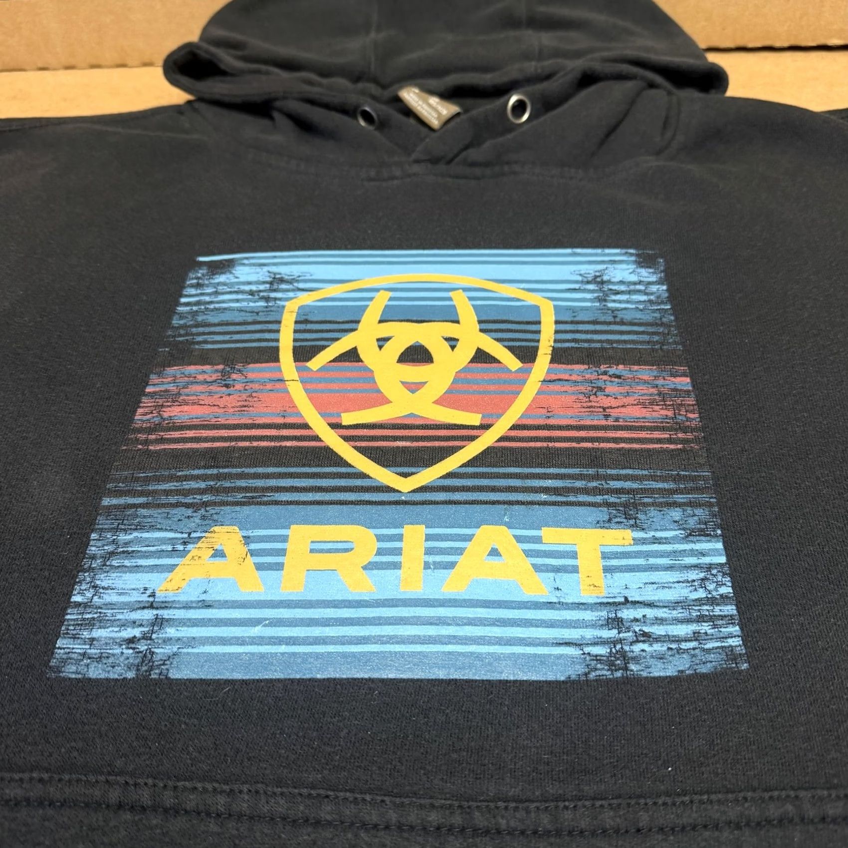 Ariat Ariat Hoodie Mens XL Navy Blue Western Graphic Pullover Fleece Shield Logo Size US XL / EU 56 / 4 - 3 Thumbnail
