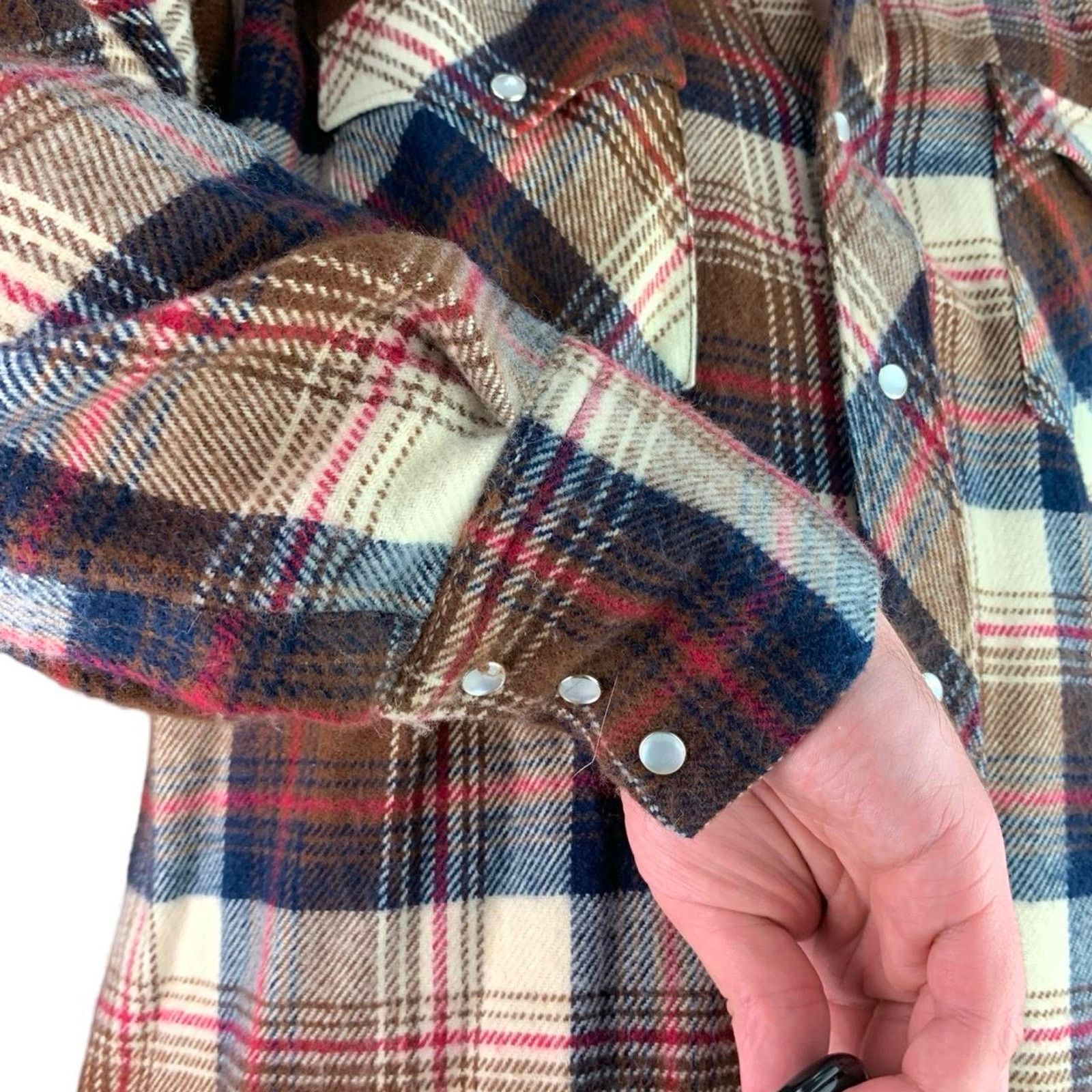 Vintage Vintage 90s Western Pearl Snap Flannel Button Up Shirt Size US XL / EU 56 / 4 - 5 Thumbnail