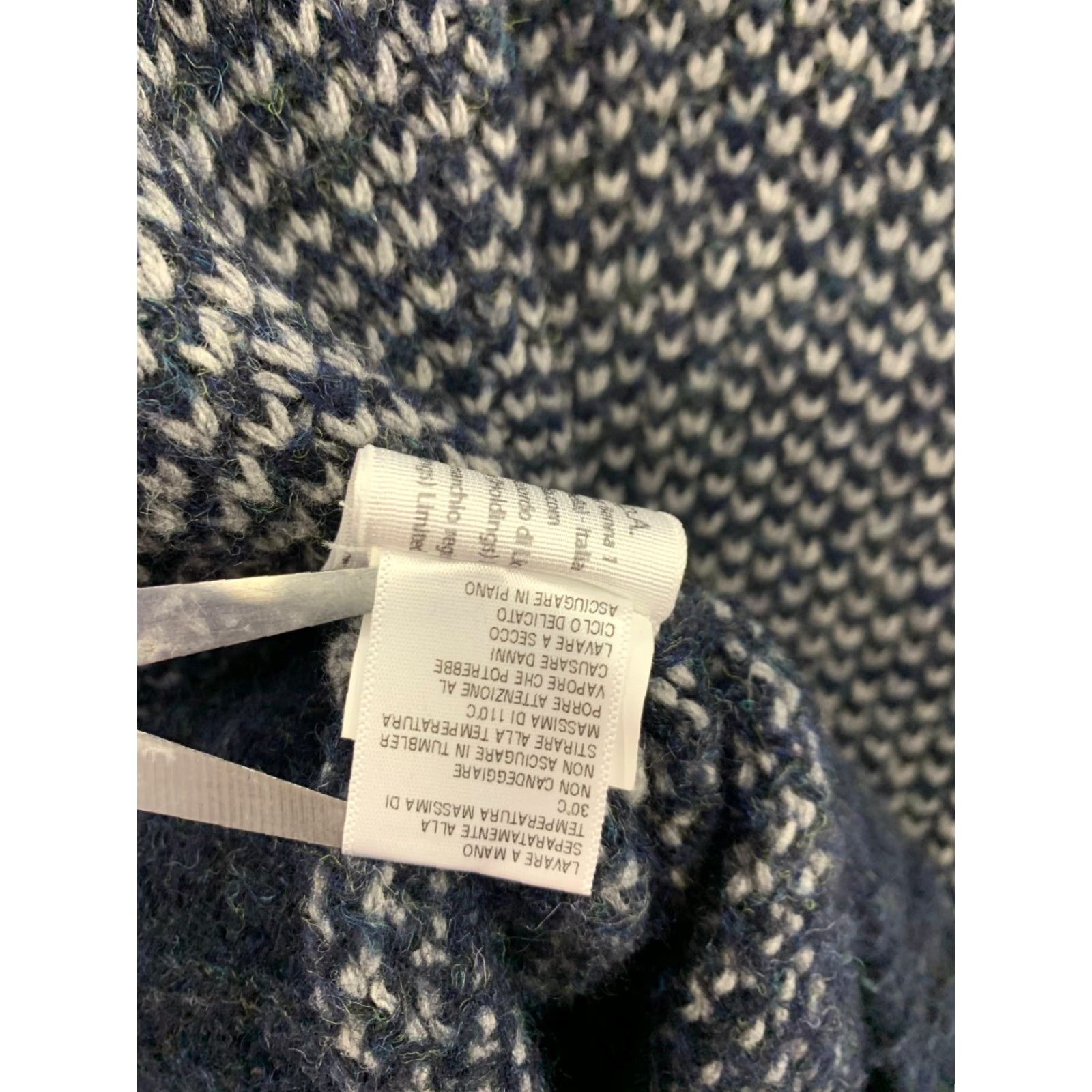 Fred Perry VINTAGE Fred Perry Shawl Collar Knit Sweater Mens M Blue Gray Textured Wool Blend #157 Size US M / EU 48-50 / 2 - 7 Thumbnail