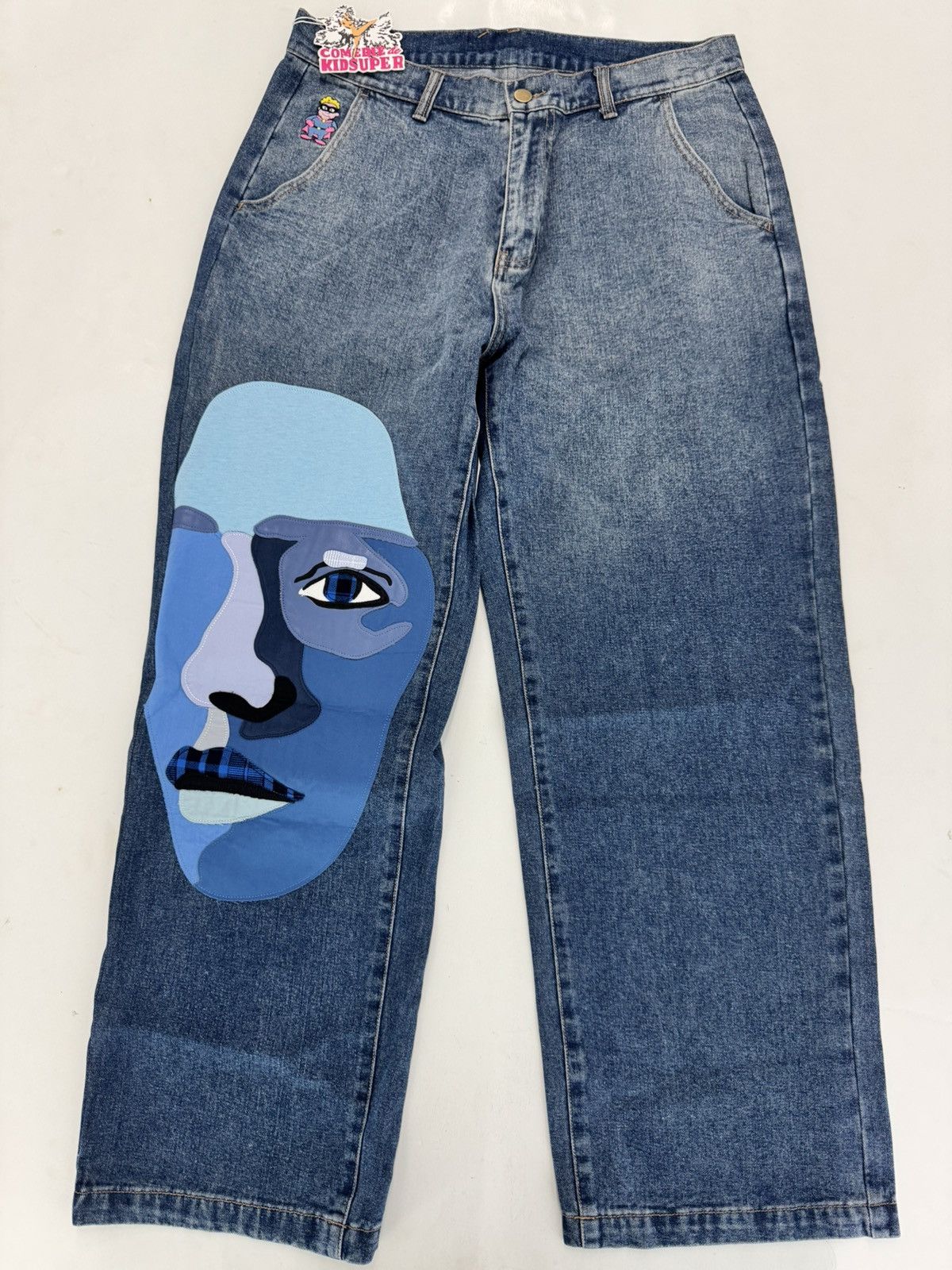 KidSuper Kidsuper Studios Blue Face Jeans Size US 32 / EU 48 - 1 Thumbnail