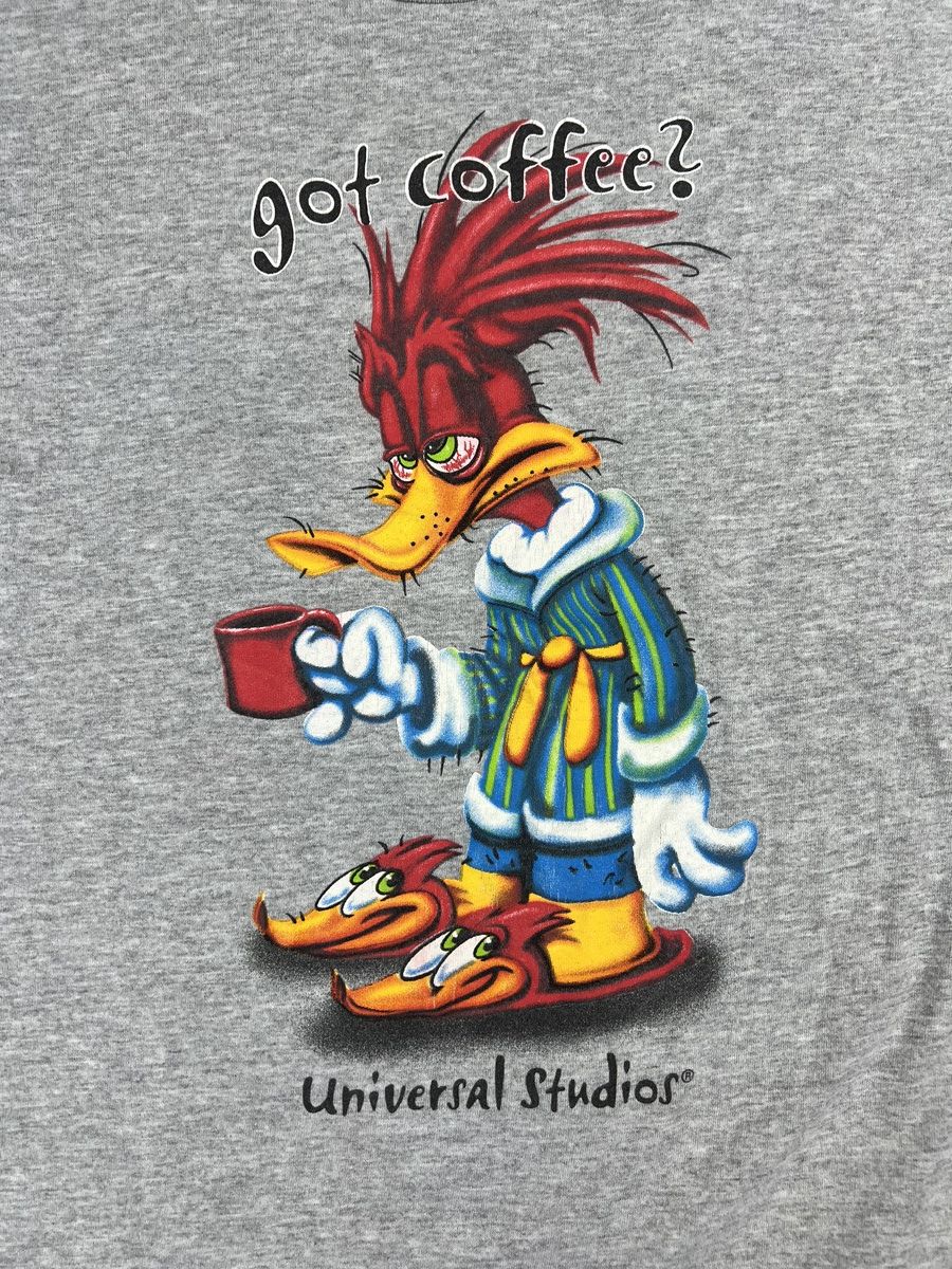 Cartoon Network × Universal Studios × Vintage Vintage 90s Woody Woodpecker Got Coffee tee Size US M / EU 48-50 / 2 - 2 Thumbnail