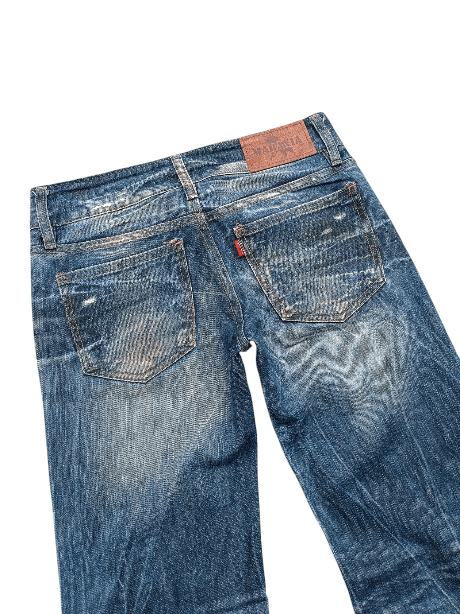 Japanese Brand × Vintage Super Flare Jeans Maraxia Whiskers Low Rise Boot Cut Size US 29 - 9 Thumbnail