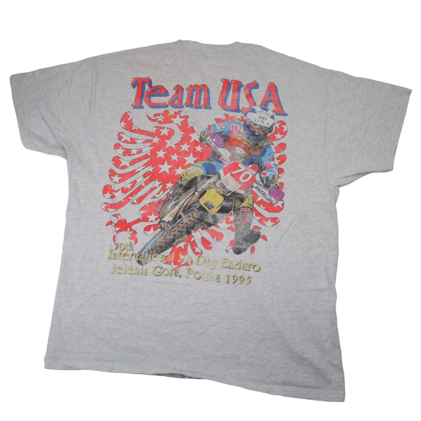 Hanes × Vintage Vintage 1995 Enduro Motorcycle Racing Graphic T Shirt Size US XL / EU 56 / 4 - 1 Thumbnail