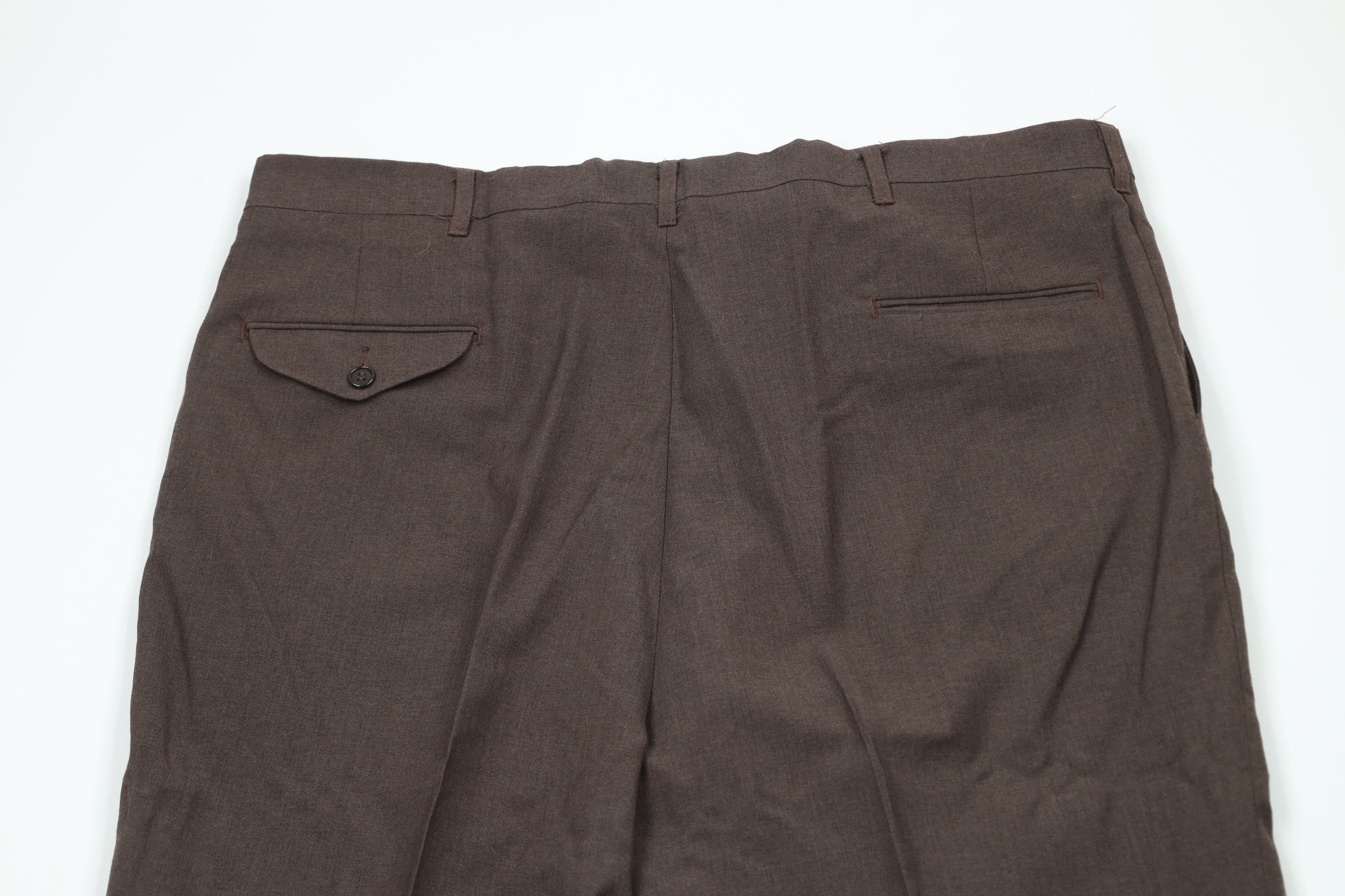 Vintage Vintage 90s Streetwear Worsted Wide Leg Chino Pants Brown Size US 42 / EU 58 - 13 Thumbnail