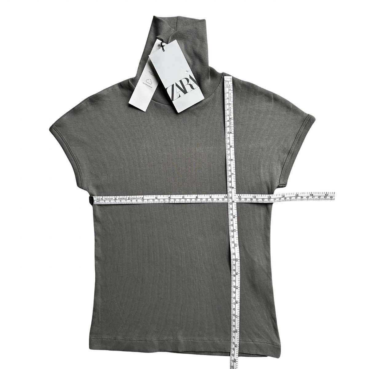 Zara Zara Ribbed High-Neck Knit Top - Grey - Size S Size S / US 4 / IT 40 - 4 Thumbnail
