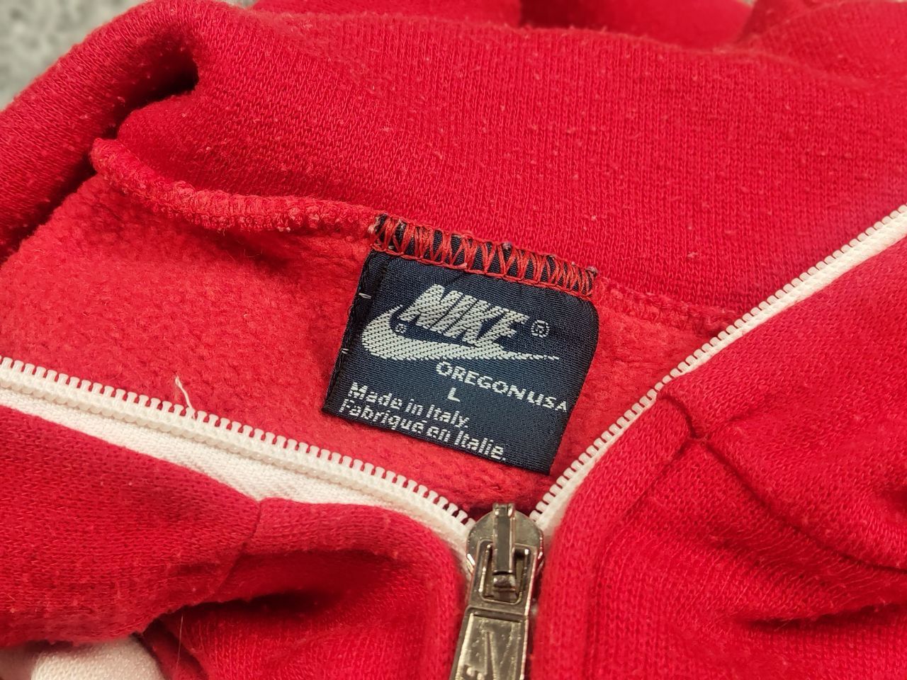 Nike Vintage 80's NIke Oregon USA TST Red Pullover Zip Sweatshirt Size US L / EU 52-54 / 3 - 14 Thumbnail