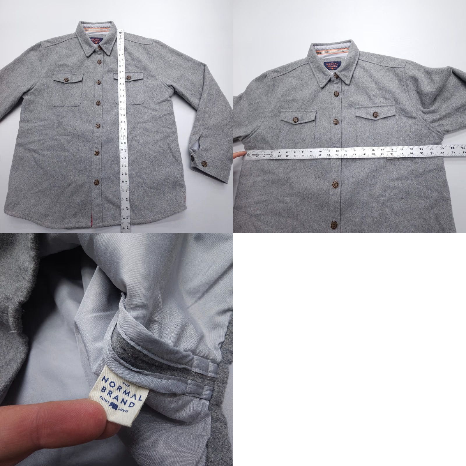 Vintage The Normal Brand Senior Wool Blend Shirt Jac Mens Large Gray Lined Shacket Size US L / EU 52-54 / 3 - 8 Thumbnail