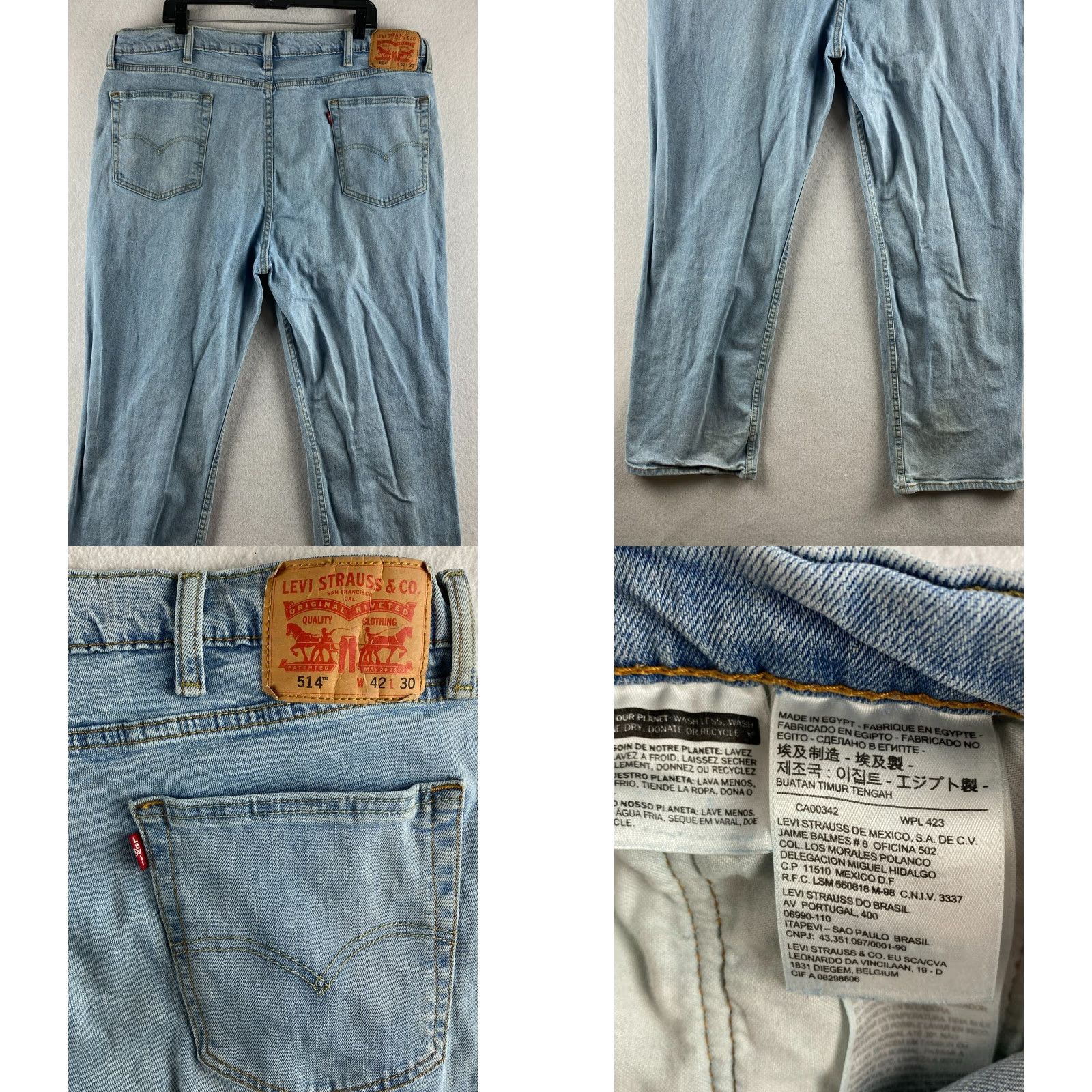 Levi's Levi's Jeans Mens 42 X 30 Blue Light Wash Stretch Distressed Denim Pants 514 Size US 42 / EU 58 - 10 Thumbnail