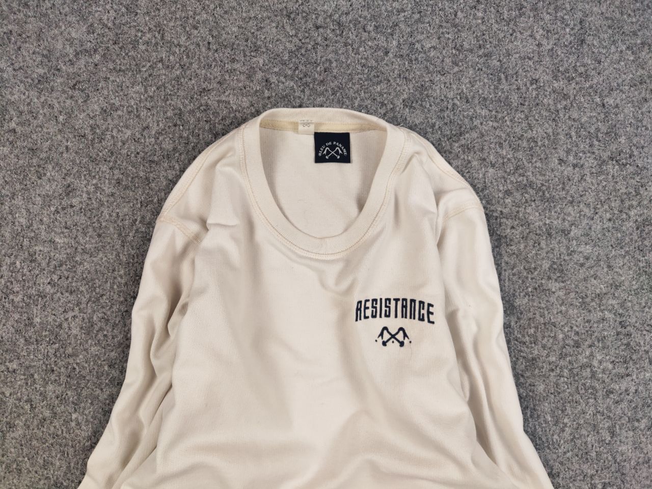 Bleu De Paname Bleu De Paname Crew Check Logo Jumper Beige Sweatshirt Size US M / EU 48-50 / 2 - 8 Thumbnail