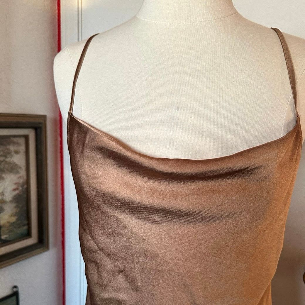 Express express beige nude satin tank top vintage Size S / US 4 / IT 40 - 2 Thumbnail