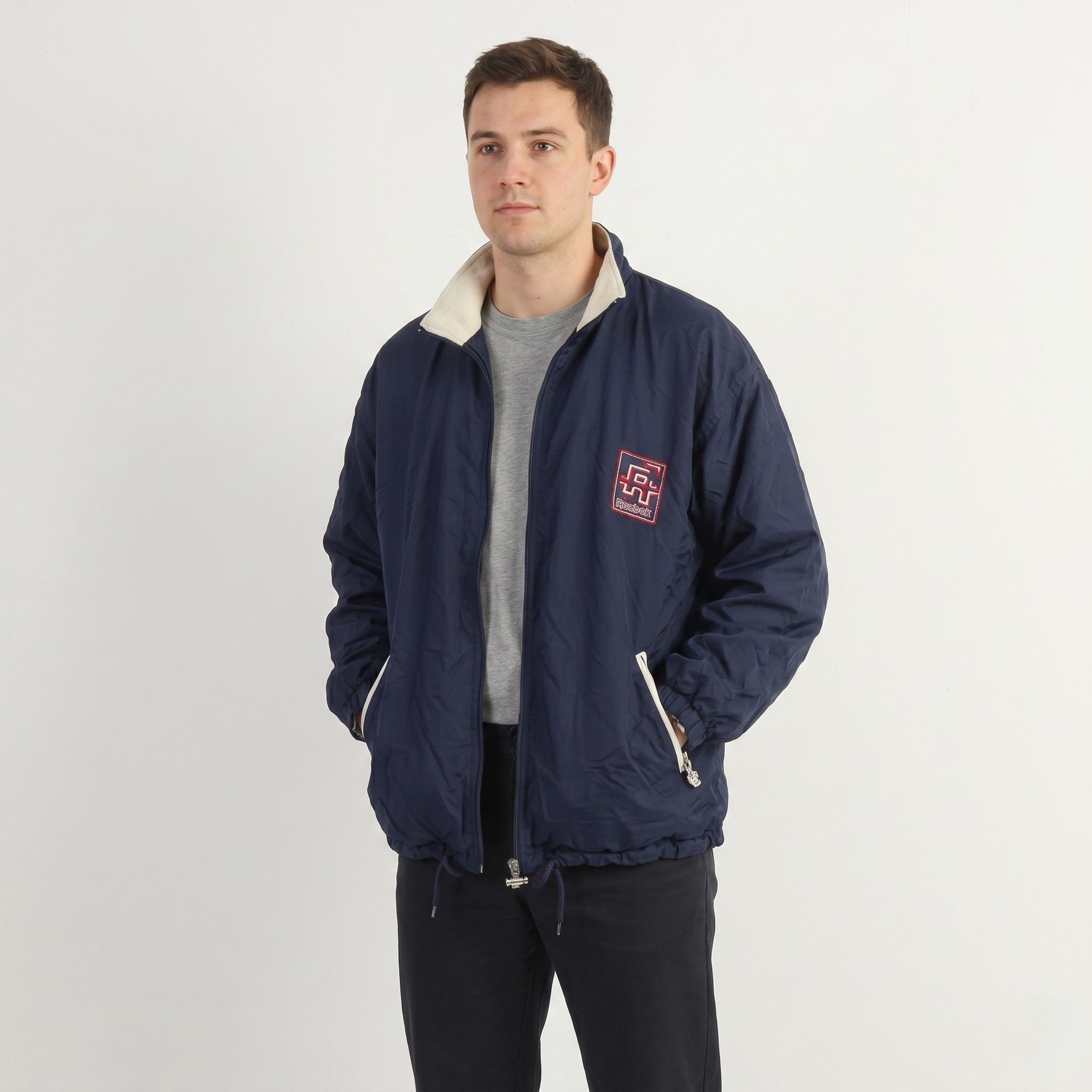 Reebok Reebok Men L Bomber Jacket Navy Vintage Athletic 9575 Size US L / EU 52-54 / 3 - 1 Thumbnail