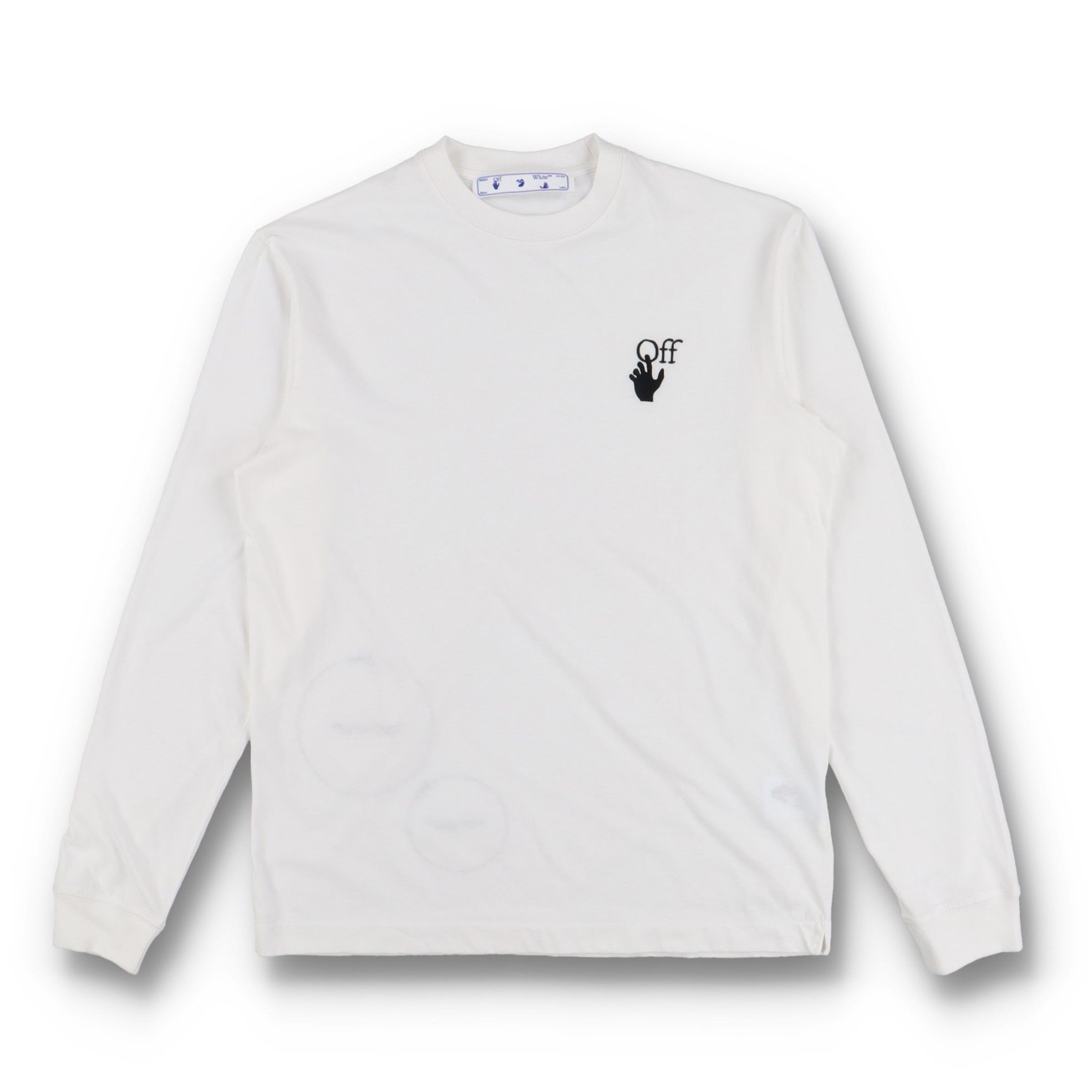 Off-White White Embroidered Cut Here Logo Long Sleeve Skate T-Shirt Size US M / EU 48-50 / 2 - 1 Thumbnail