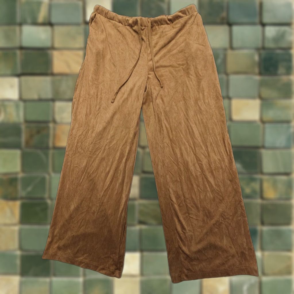 Velvet Autres Filles Pant pants Wide Leg Mid Rise Pull On Velvet Brown One Size OS 33 x 28" City Vintage No Size 42" / US 20 - 1 Thumbnail