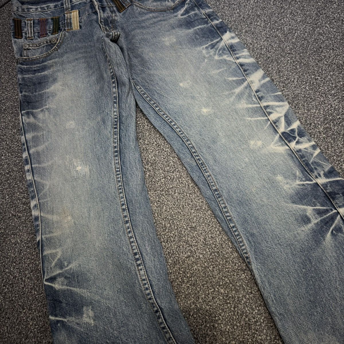 Le Grande Bleu (L.G.B.) Archives ‼️ Japanese Double Waist Nylaus Python Whisker Denim Size US 31 - 4 Thumbnail