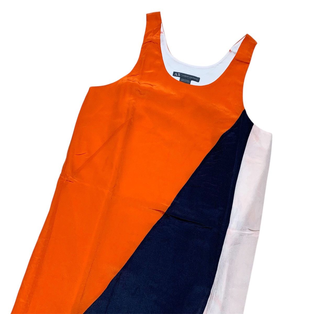 JS 2015 Armani Exchange Silk Collorblock Sleveless Dress