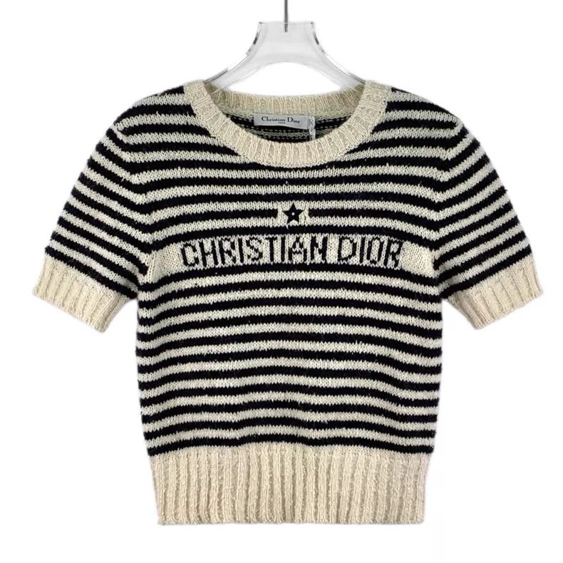 Dior Dior Colour-matched striped five-pointed cotton round-neck Size XS / US 0-2 / IT 36-38 - 1 Thumbnail