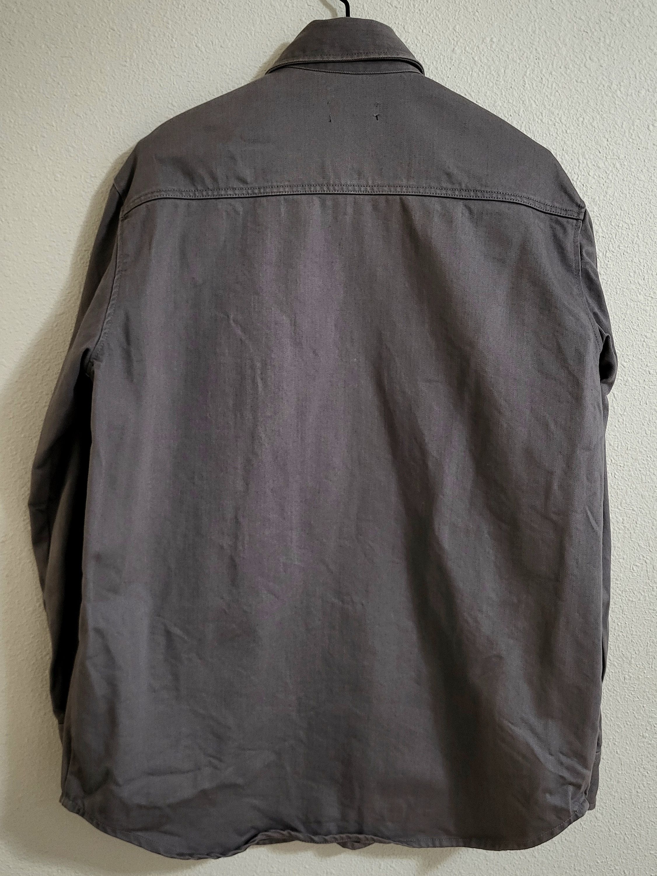 Raf Simons Oversized Grey Leather Patch Denim Jacket Size US S / EU 44-46 / 1 - 4 Thumbnail