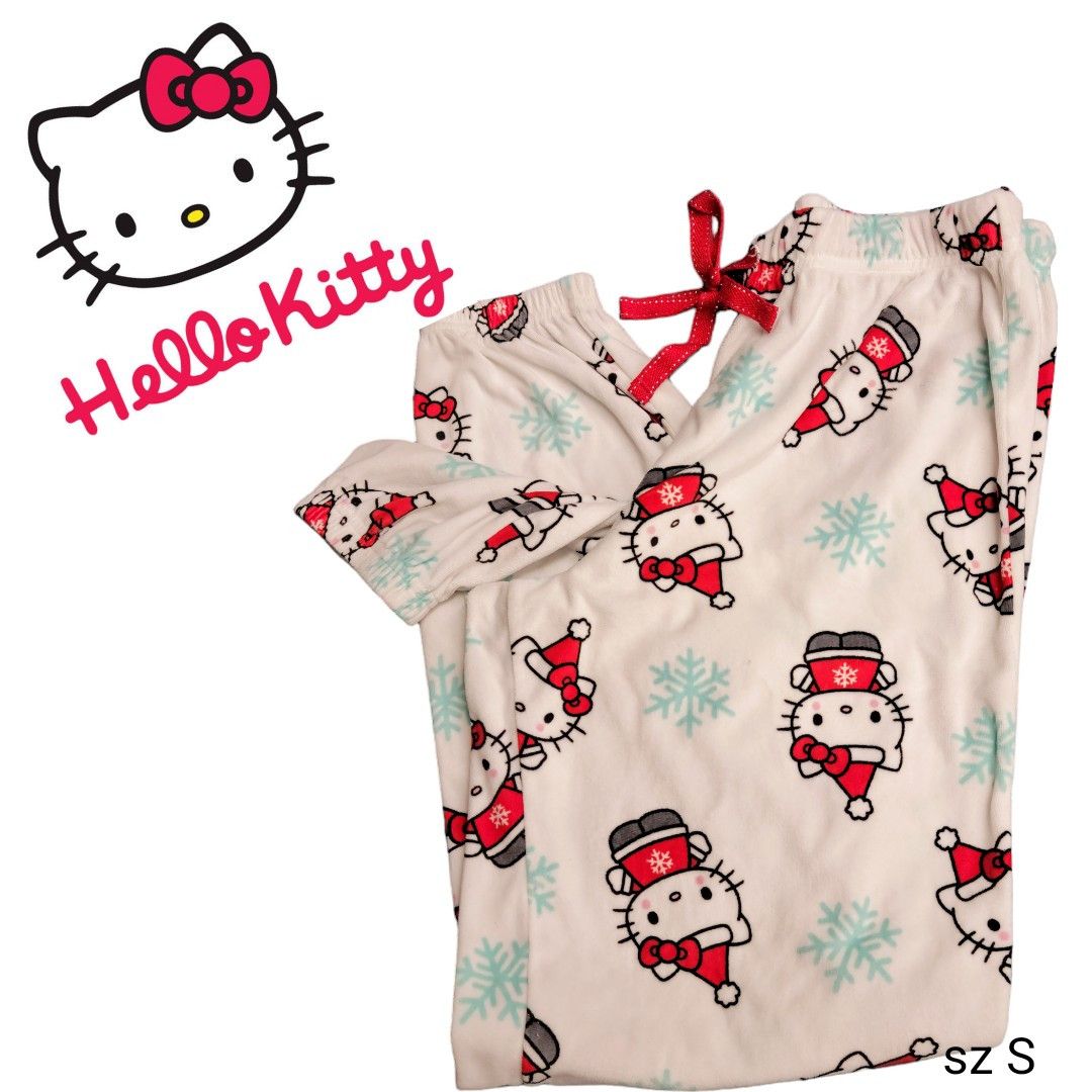 NBDN Nobrandedon Hello Kitty Christmas Pajamas Pants Size 27" / US 4 / IT 40 - 1 Thumbnail
