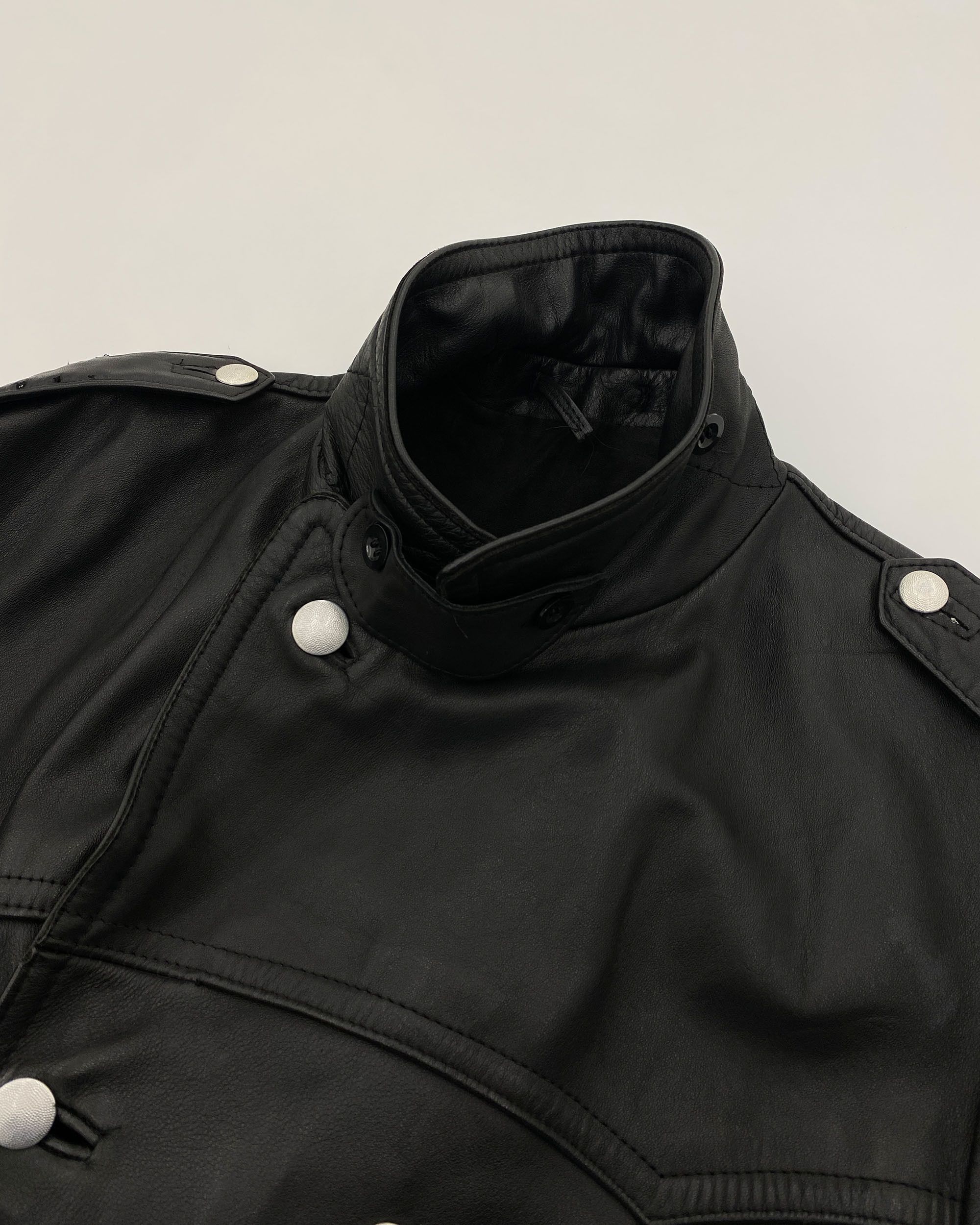 Vintage 1970s Double Breasted Long Leatherjacket Size US L / EU 52-54 / 3 - 7 Thumbnail