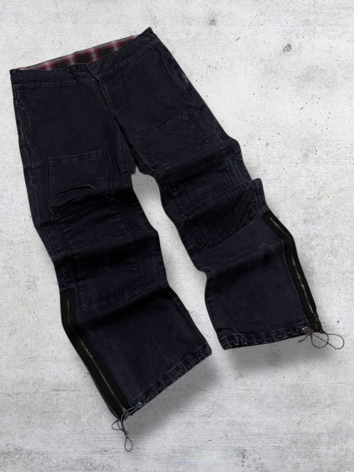 PPFM WAFFLISH WAFFLE RARE JAPAN DESIGNER BIKER SAFETY PANT 1990S Size US 30 / EU 46 - 2 Thumbnail