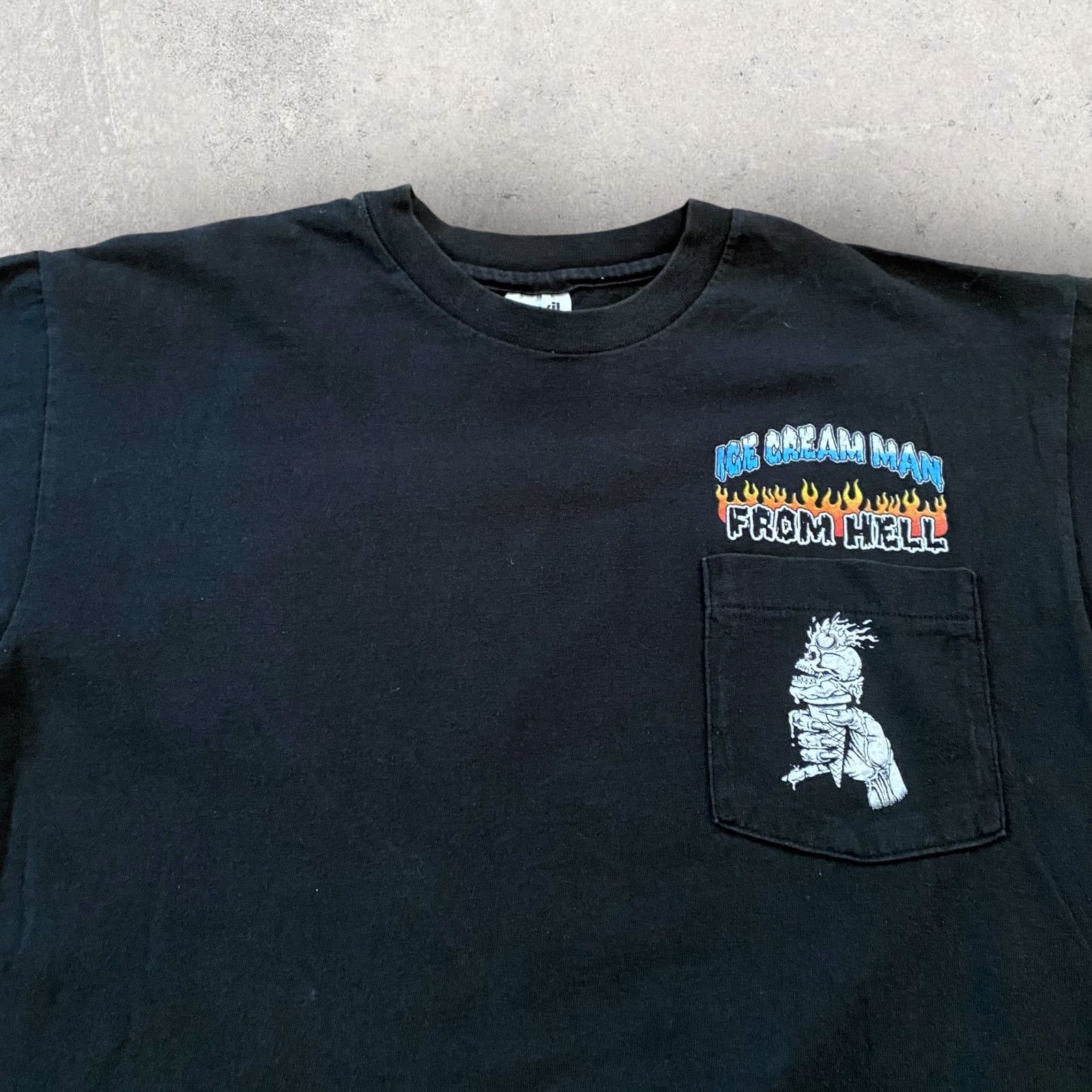 Anvil × Vintage Vintage Ice Cream Man From Hell Skull Flames Biker T Shirt Size US L / EU 52-54 / 3 - 5 Thumbnail