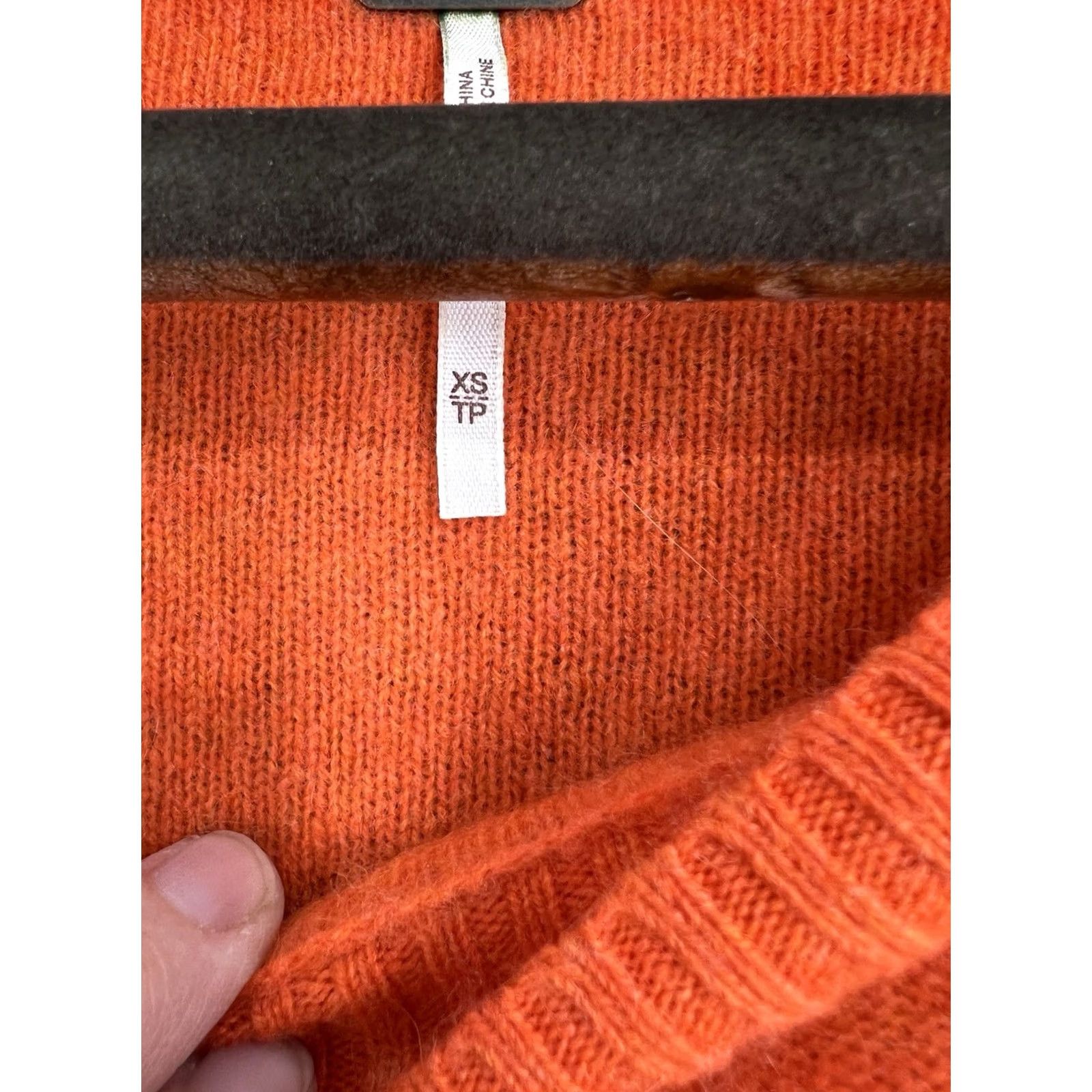 Free People Free People Easy Street Pullover Sweater XS Orange Long Sleeve Mock Neck Womens Knit Solid All Seasons Fall Spring Summer Winter Size XS Size XS / US 0-2 / IT 36-38 - 3 Thumbnail