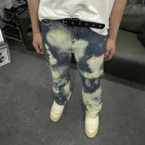 Designer × Vintage Pattern party graphics tie dye flared remake cargo pants y2k Size US 32 / EU 48 - 2 Thumbnail