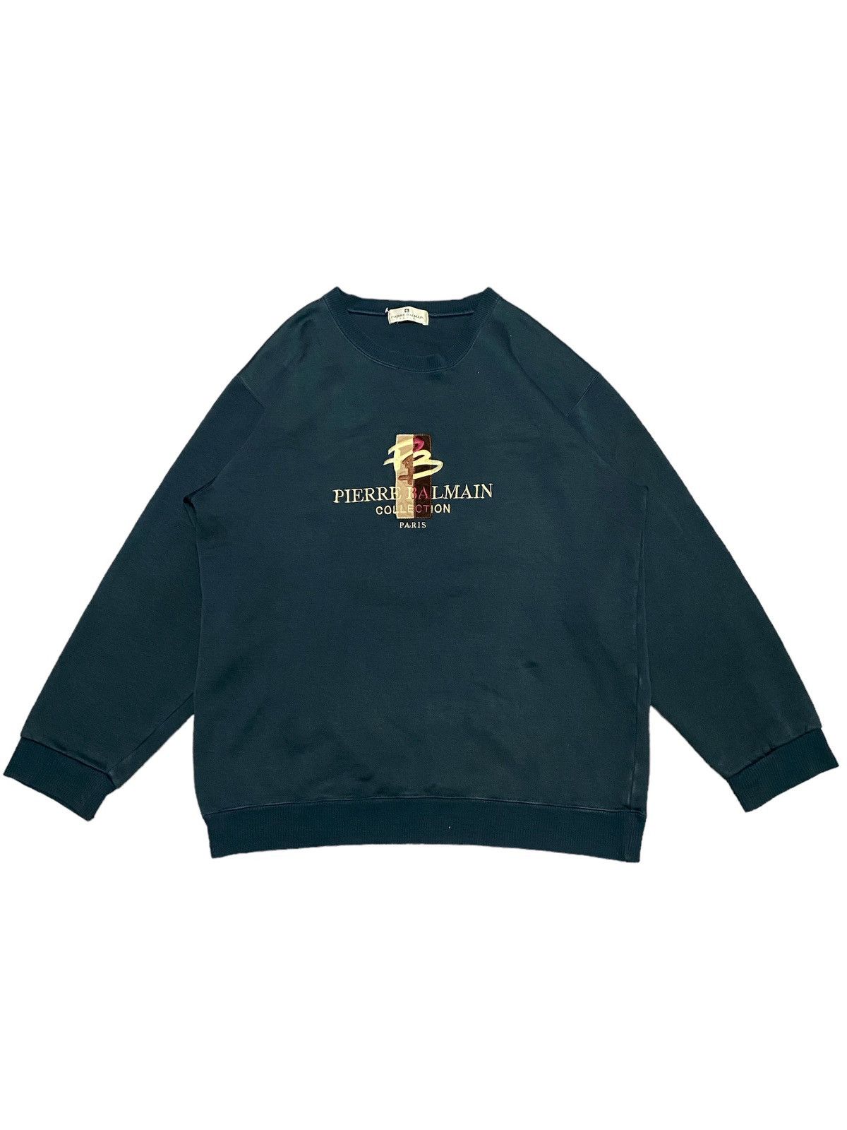 Pierre Balmain × Vintage Vintage Pierre Balmain Paris Embroided logo Sweatshirt Size US L / EU 52-54 / 3 - 2 Thumbnail