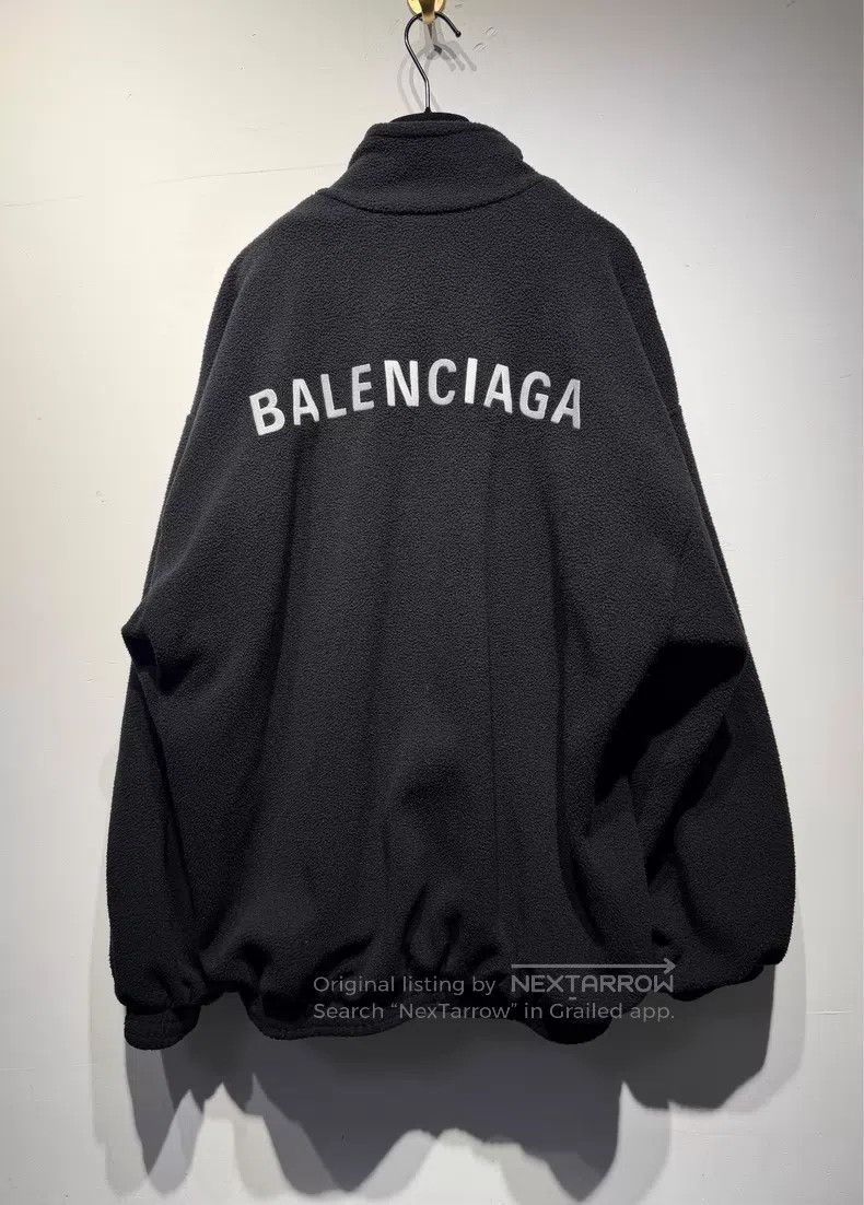 Balenciaga Balenciaga Black Fleece Jacket with Logo Size US M / EU 48-50 / 2 - 2 Thumbnail