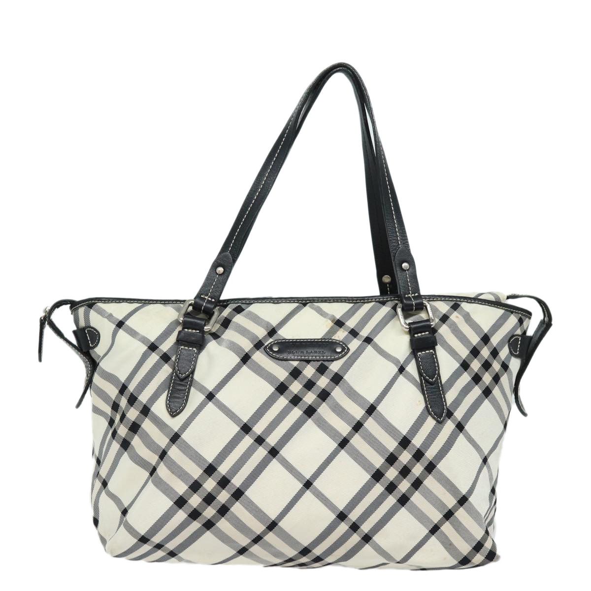 Burberry Nova Check White Canvas Tote Bag (Pre-Owned) Size ONE SIZE - 1 Thumbnail