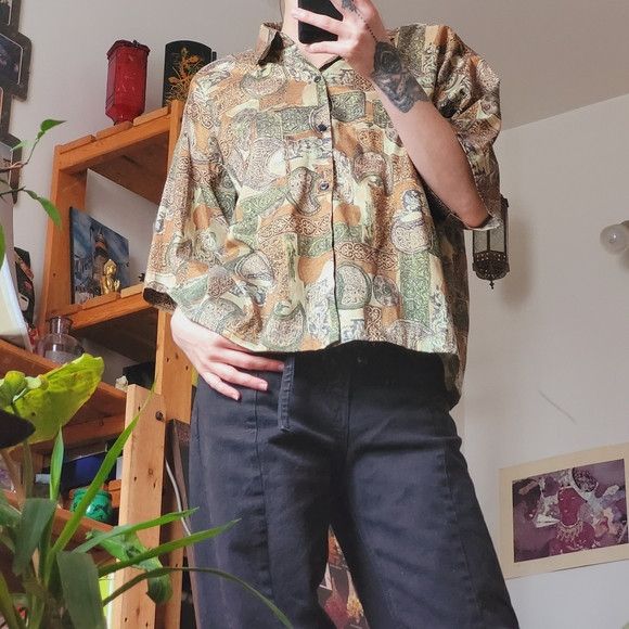 Other Vintage Thai Silk By Apple Button Down Shirt - Xl Size XL / US 12-14 / IT 48-50 - 2 Thumbnail
