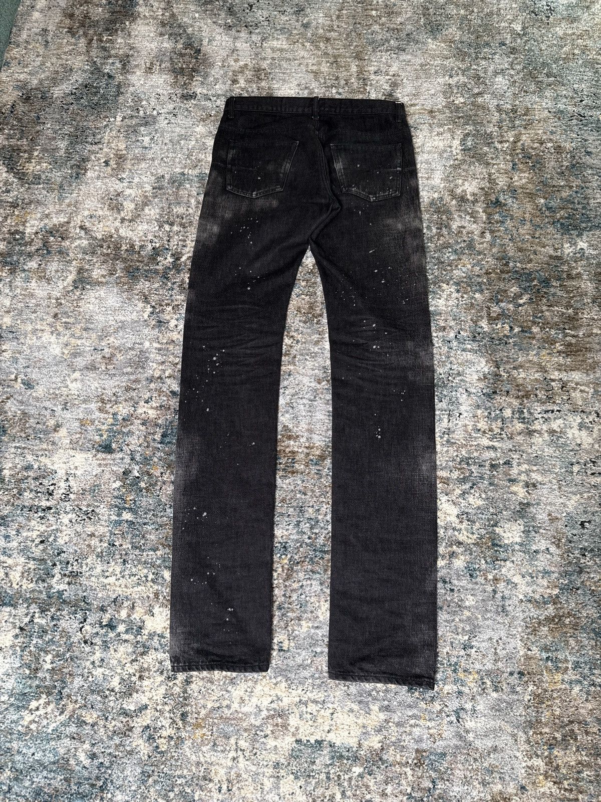 Dior Dior Homme 2014 Black Paint Splatter/ Bleach Denim Size US 30 / EU 46 - 6 Thumbnail