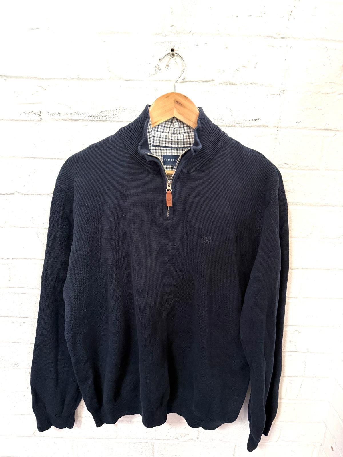 Other Lincoln Navy Blue Quarter-Zip Men's Sweater XL Size US XL / EU 56 / 4 - 1 Thumbnail