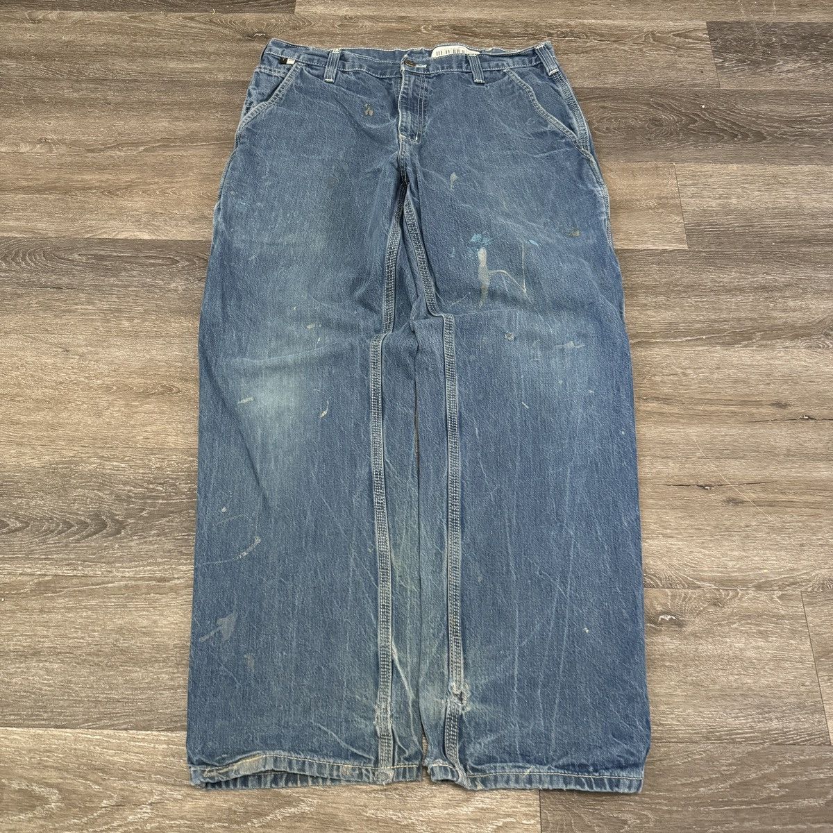 Carhartt × Vintage Vintage Y2K Carhartt painted and worn carpenter jeans Size US 34 / EU 50 - 2 Thumbnail
