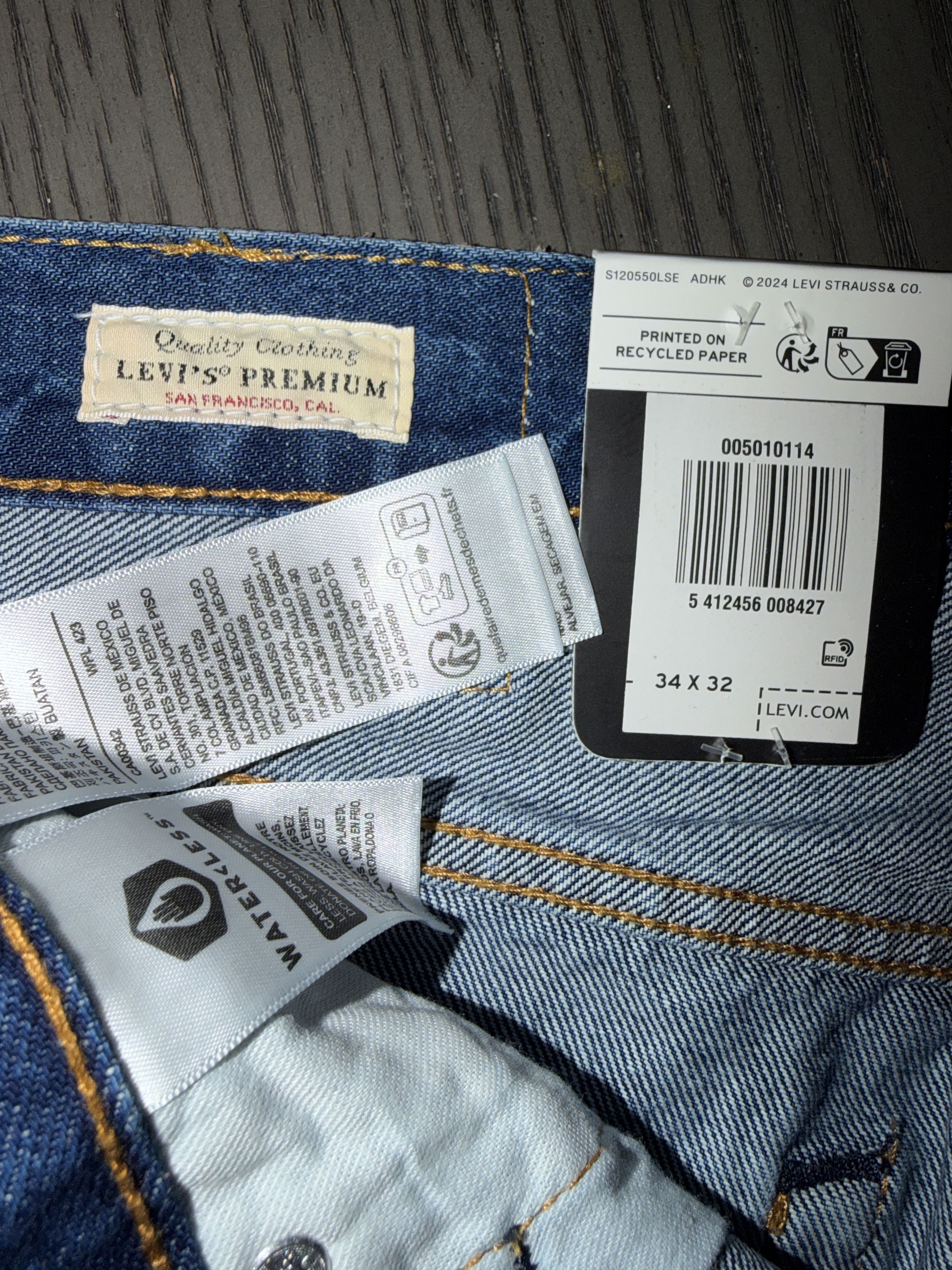 Levi's Levi's Premium 501 Original STRAIGHT LEG Jean Men 34x32 Blue Size US 34 / EU 50 - 6 Thumbnail