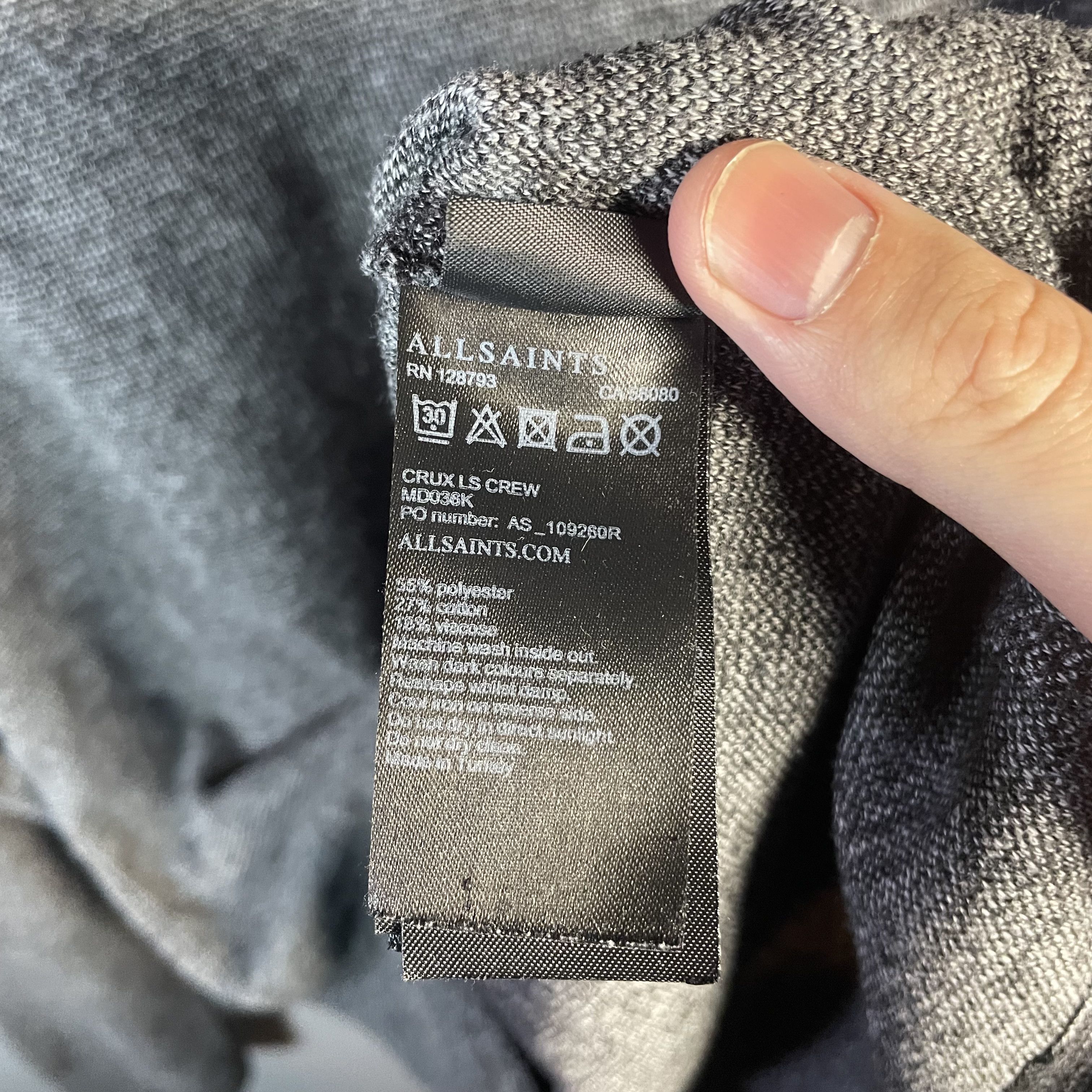 Allsaints AllSaints Crux Long Sleeve Crew T-shirt Size US XS / EU 42 / 0 - 4 Thumbnail
