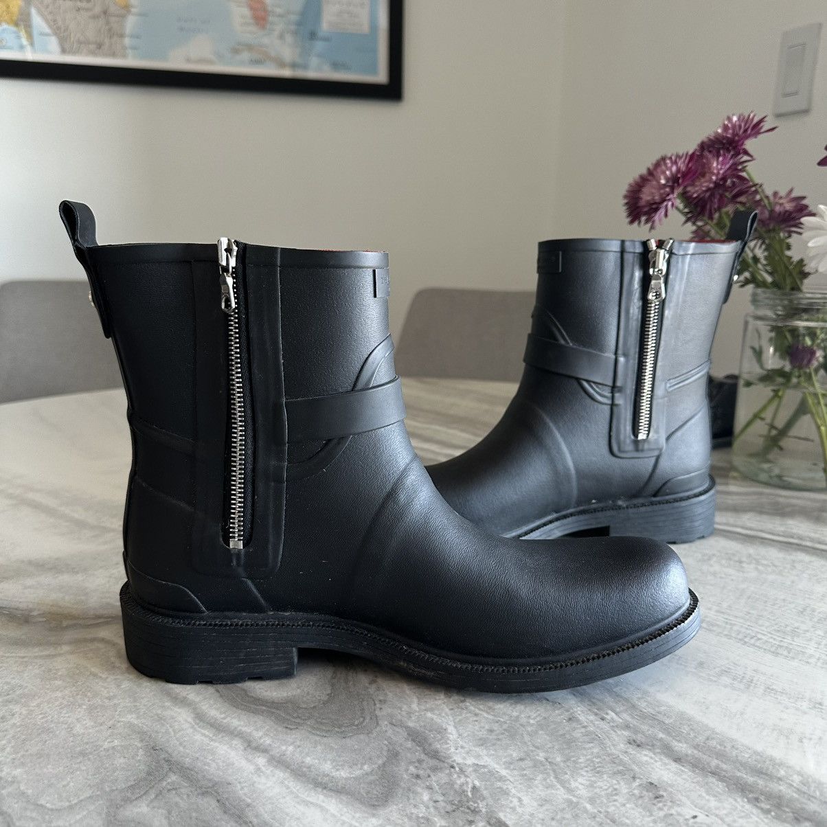 Rag & Bone rag & bone New York Moto Rain Black Rubber Boots Size US 10.5 / IT 40.5 - 5 Thumbnail