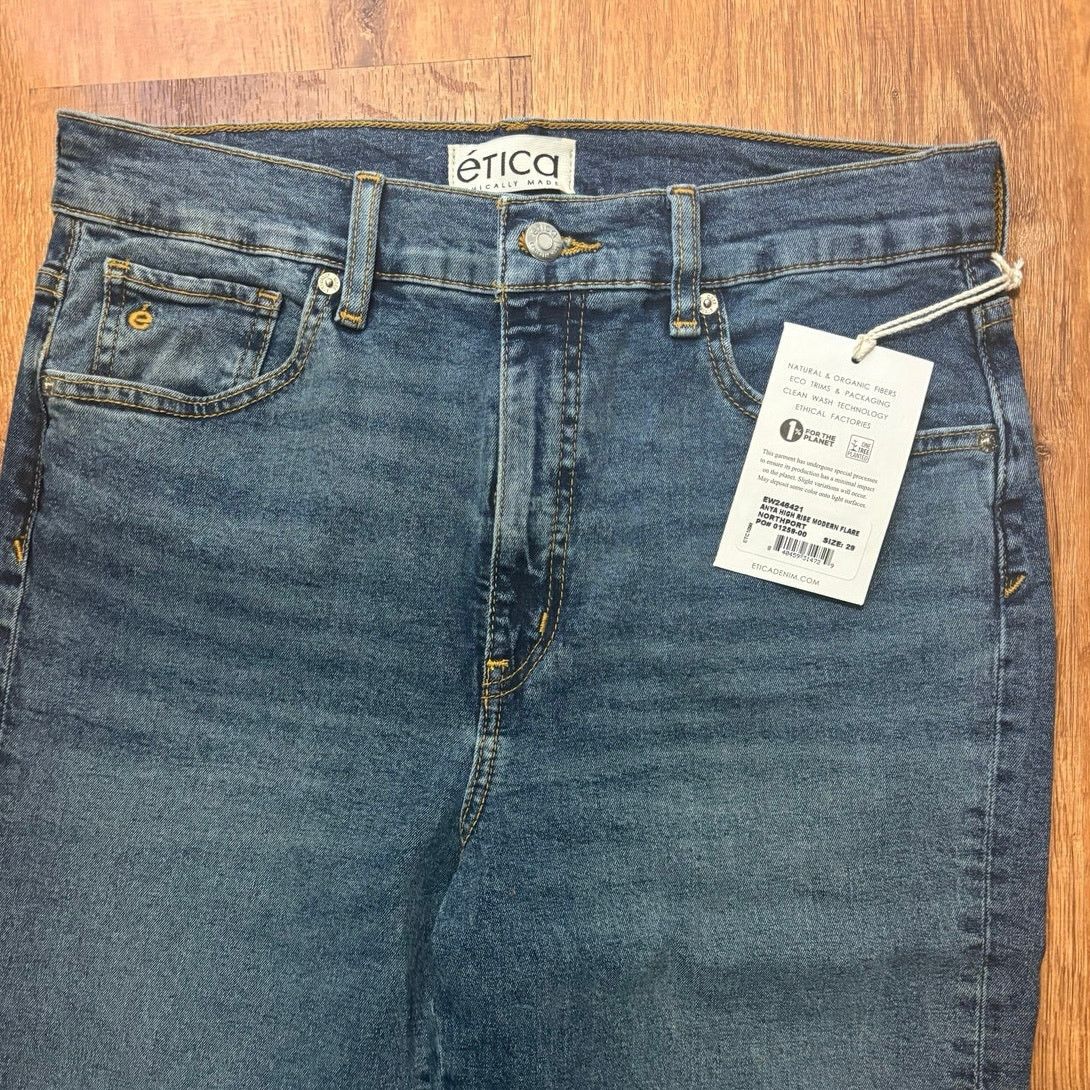 ETICA NWT Etica Anya High Waist Crop Flare Jeans Northport Size 29 Size 29" - 4 Thumbnail