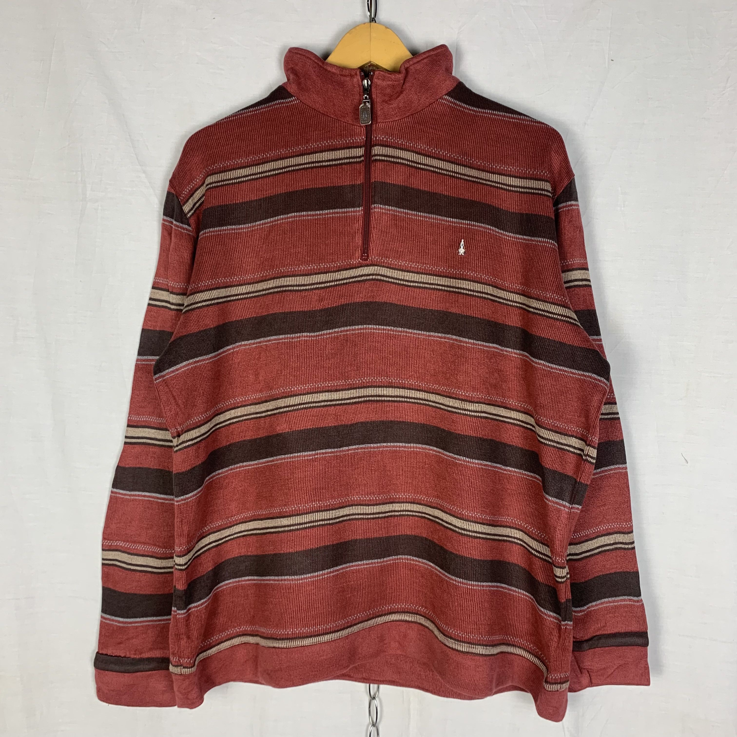 Hush Puppies Vintage Hush Puppies Halfzip Stripped Sweatshirt Sweater Size US L / EU 52-54 / 3 - 1 Thumbnail