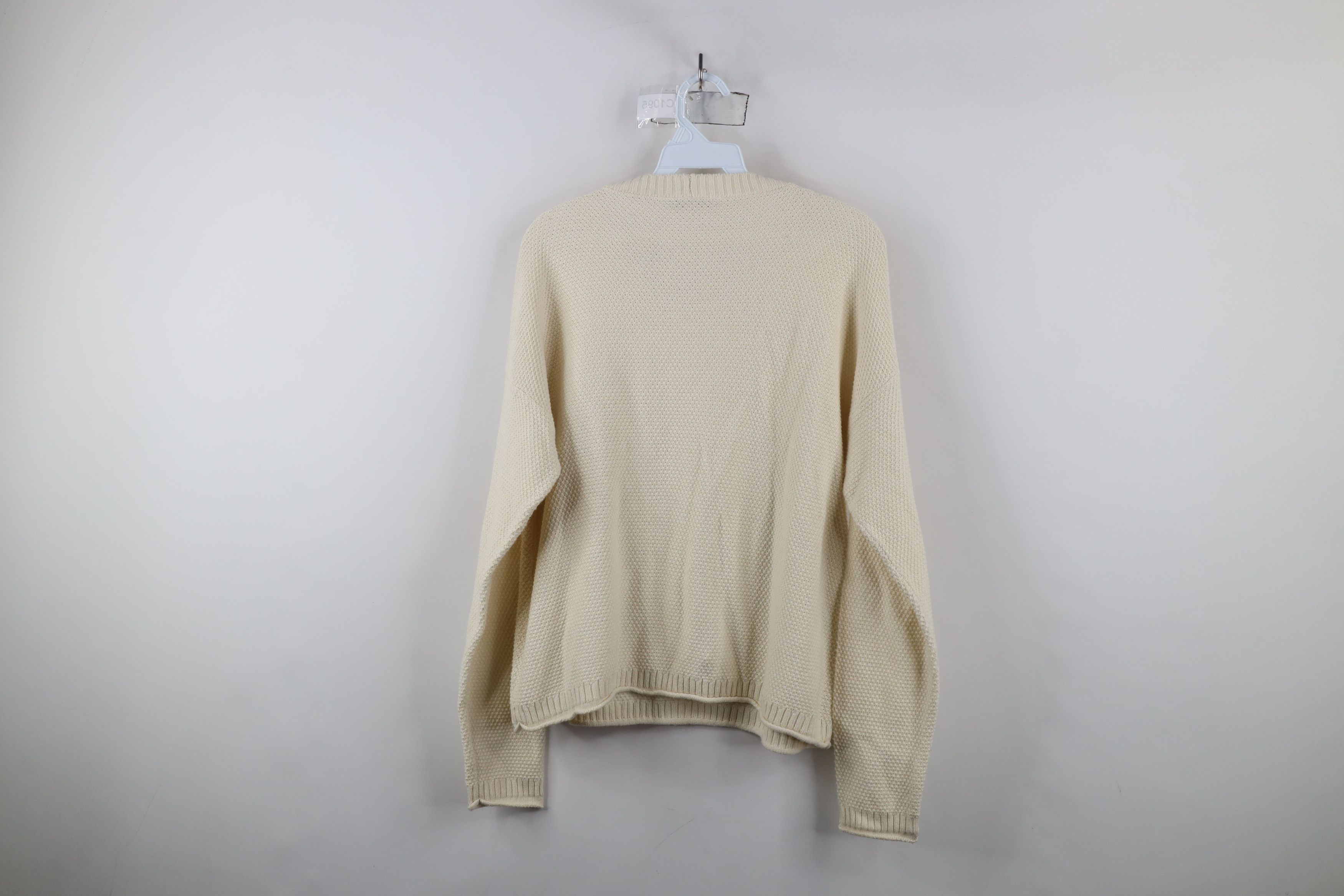 Madewell × Vintage Madewell Thermal Waffle Marled Knit Pullover Sweater Beige Size M / US 6-8 / IT 42-44 - 7 Thumbnail