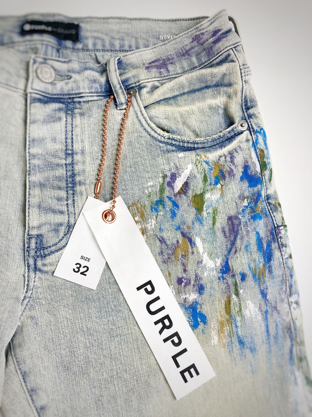 Purple Brand PURPLE BRAND Paint Splatter 32 Style P004 Slim Boot Jeans Size US 32 / EU 48 - 2 Thumbnail