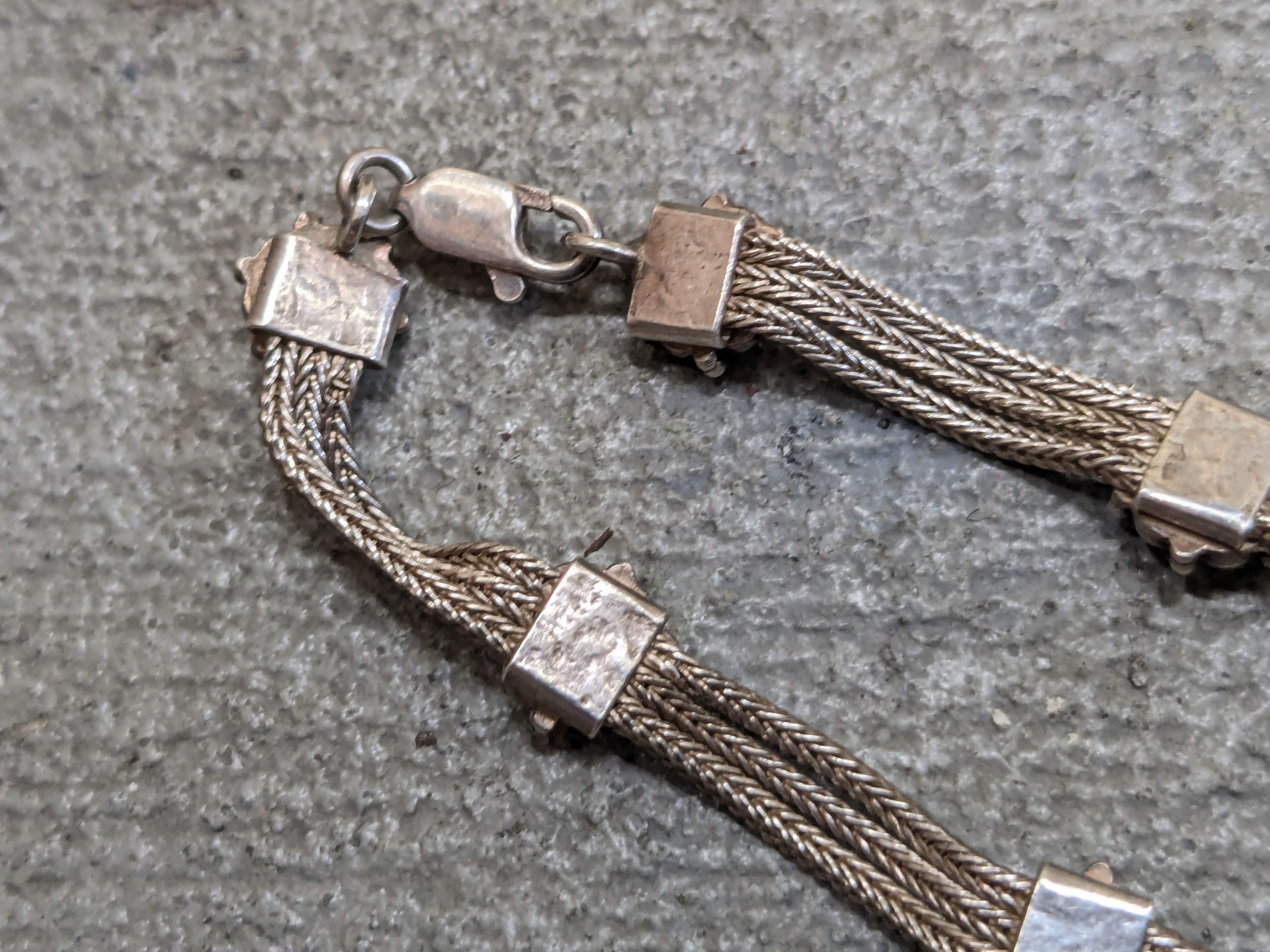 Jewelry Vintage Sterling Silver Bracelet Mesh Chain 7.25 Size ONE SIZE - 7 Thumbnail